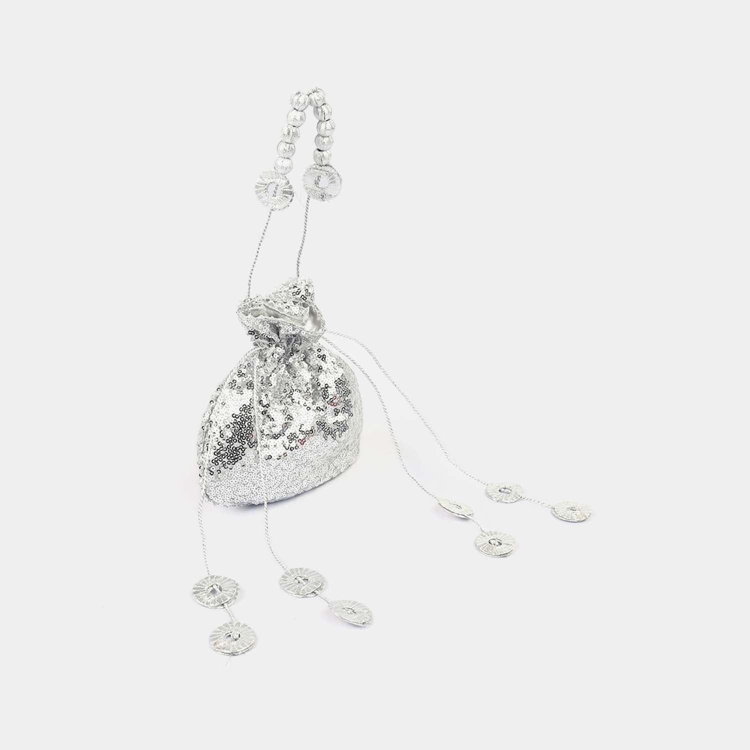 Silver Potli Hand Bag Festive