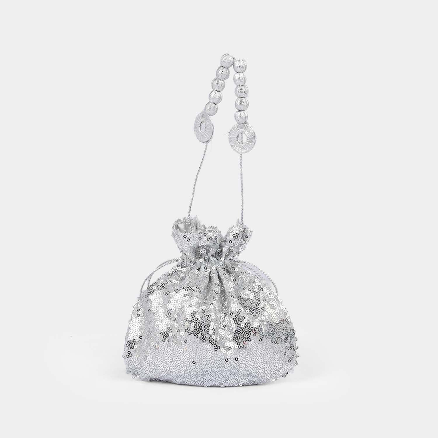 Silver Potli Hand Bag Festive - Image 2