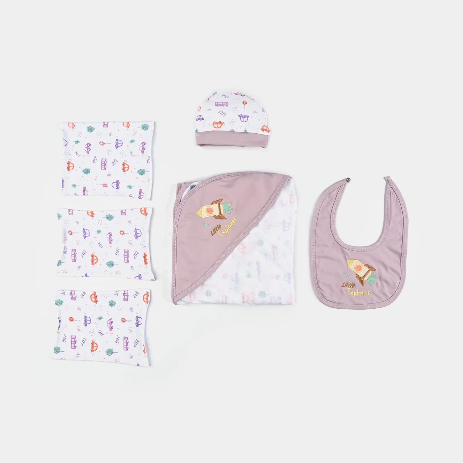 Baby Infant Starter Set 7PCs - Purple - Image 3
