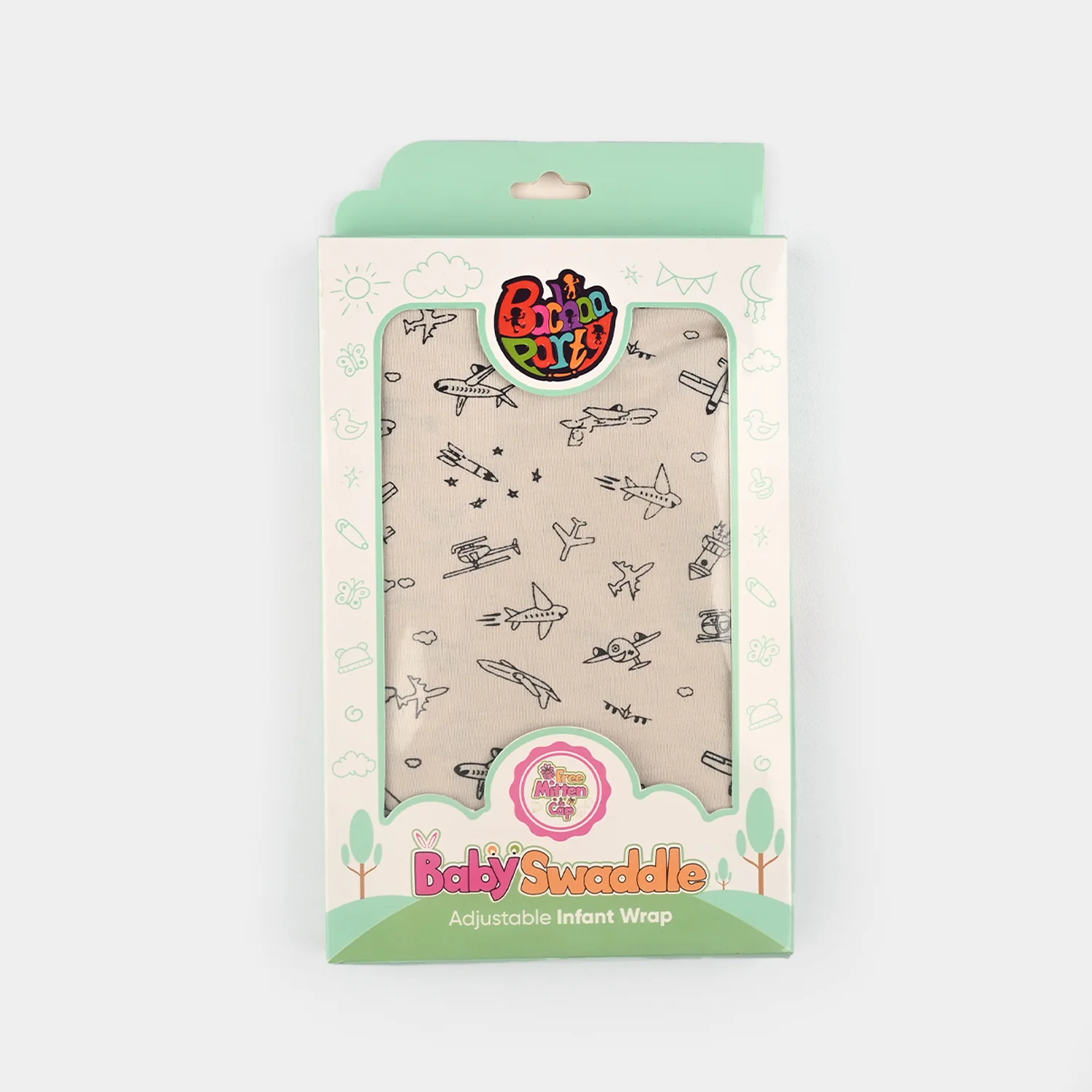Baby Swaddle with Cap & Mittens Set - Image 3