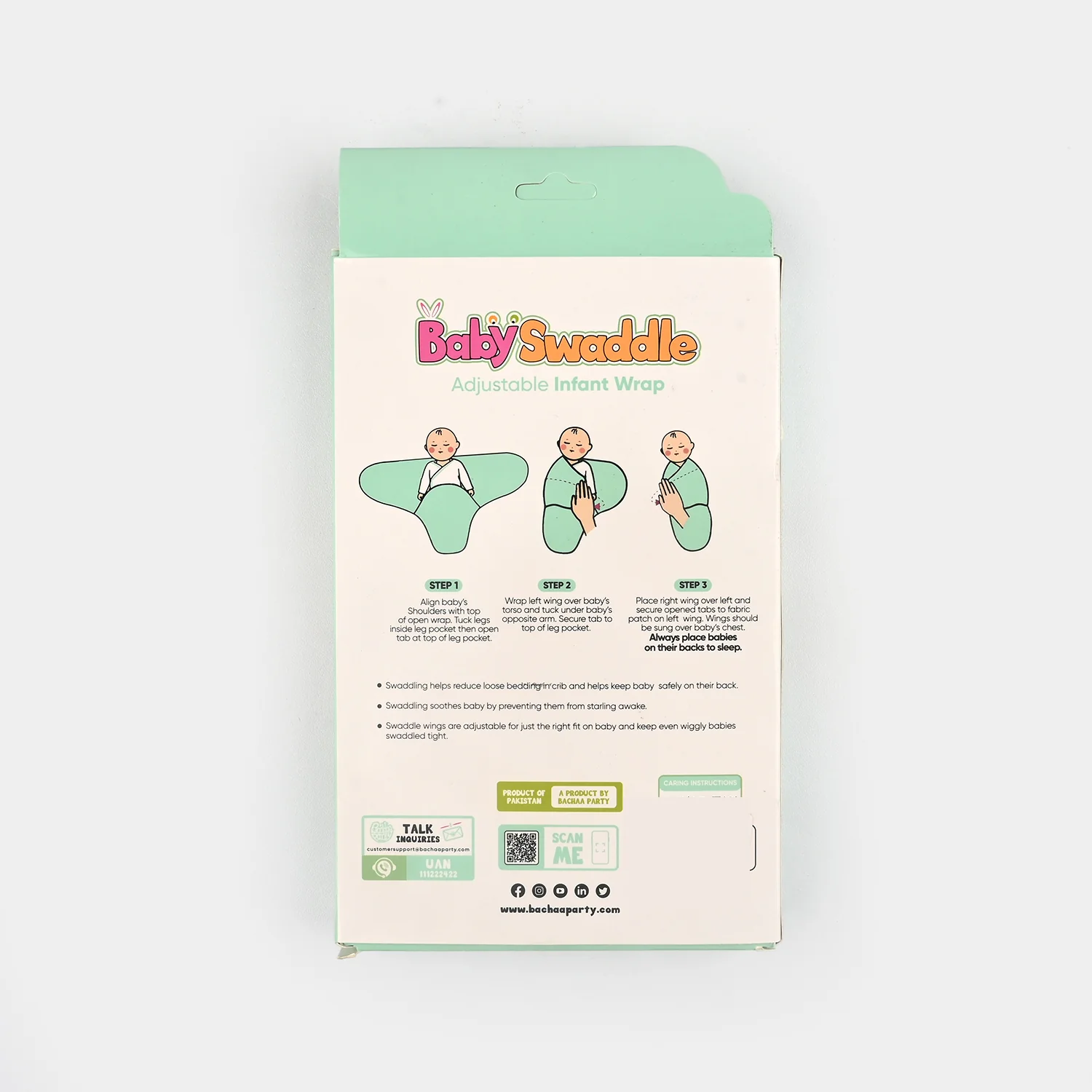 Baby Swaddle with Cap & Mittens Set - Image 6