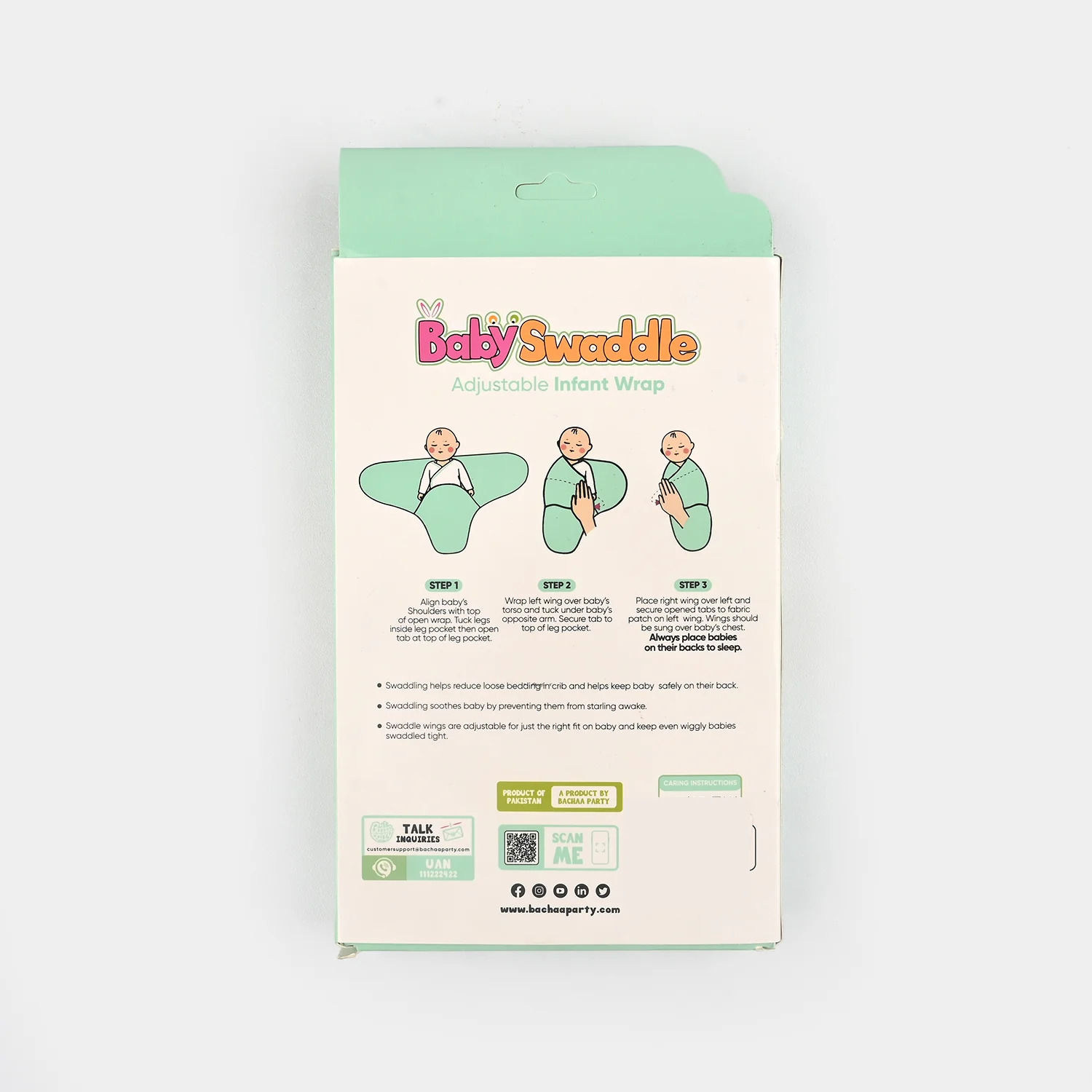 Baby Swaddle with Cap & Mittens Set - Image 6
