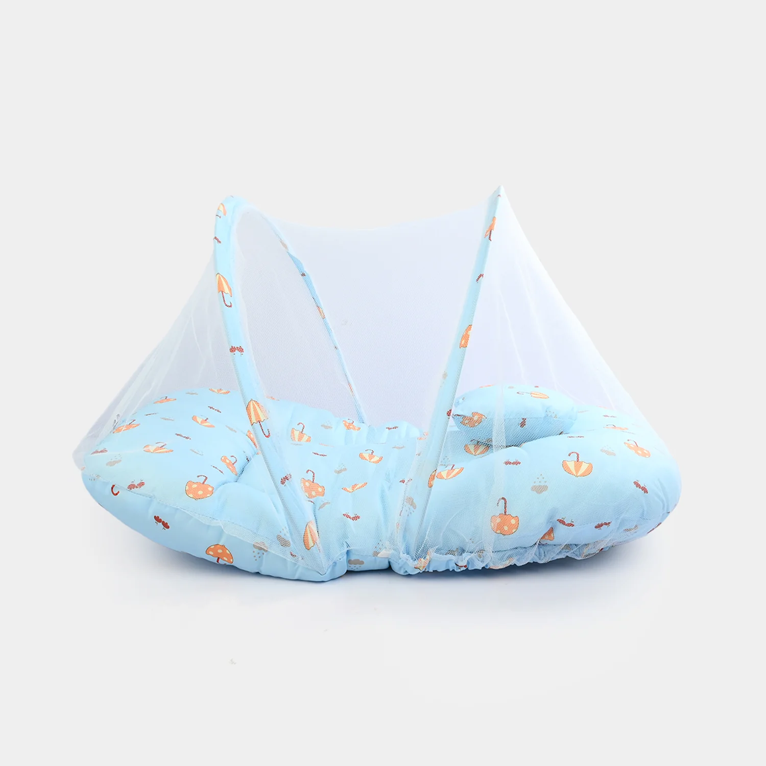 Infant Umbrella Bed (With Mosquito Net) - White/Blue - Image 4