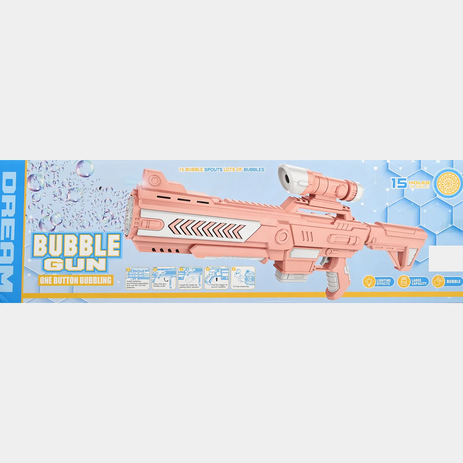 Electric One-Button Automatic Bubble Machine Blaster with Light - Image 7