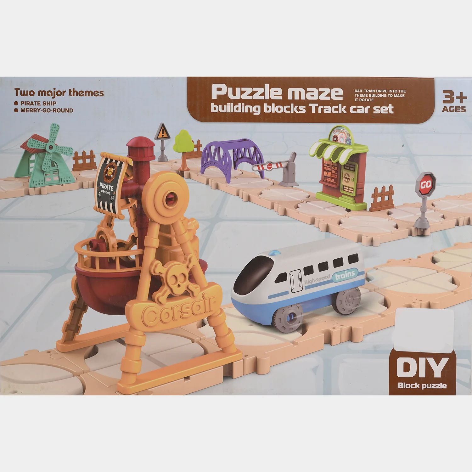 DIY Block Puzzle Rail Train Set - Image 3