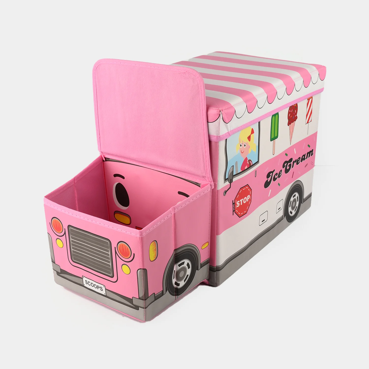 Kids Bus Storage Box Pink 779 - Image 2