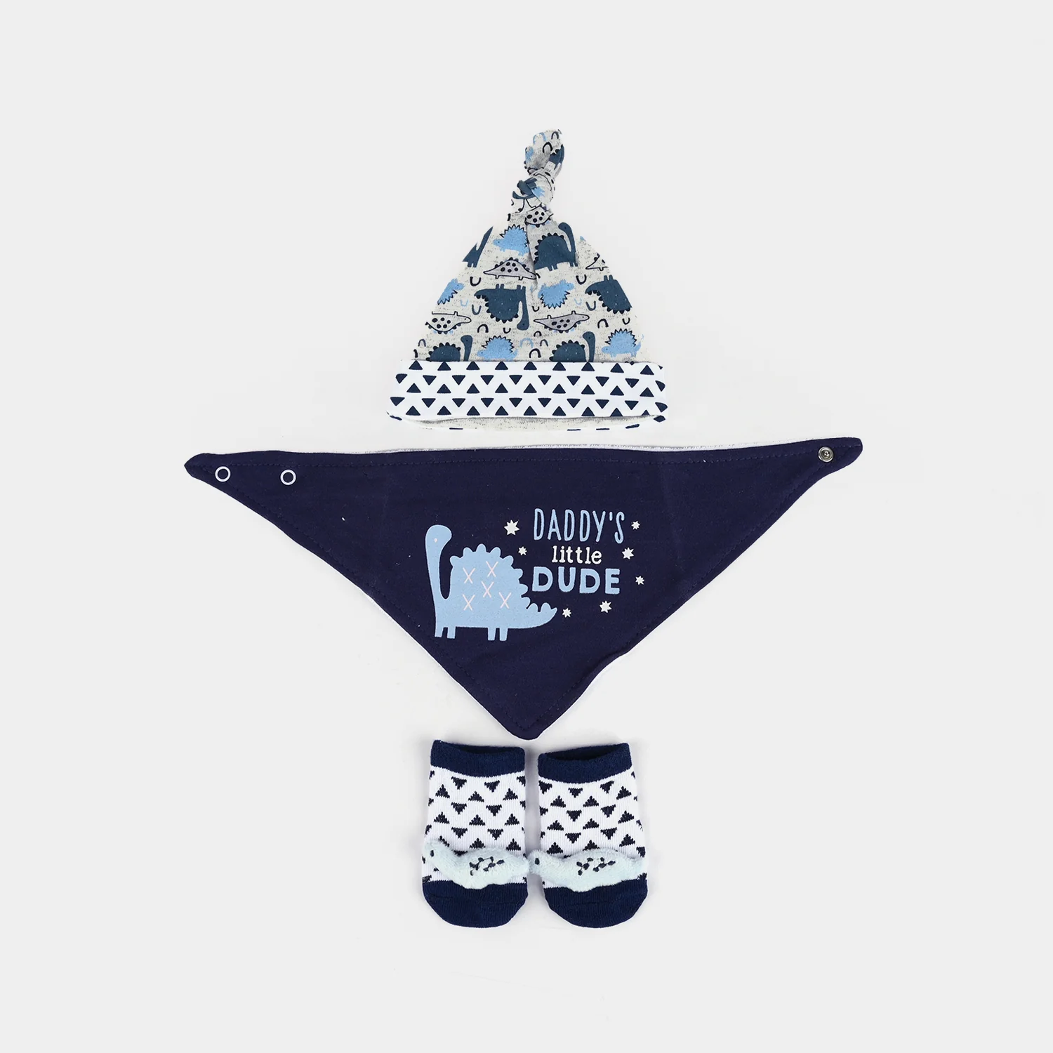 Baby Cap, Bib & Sock 6-9M 3 Pcs Set