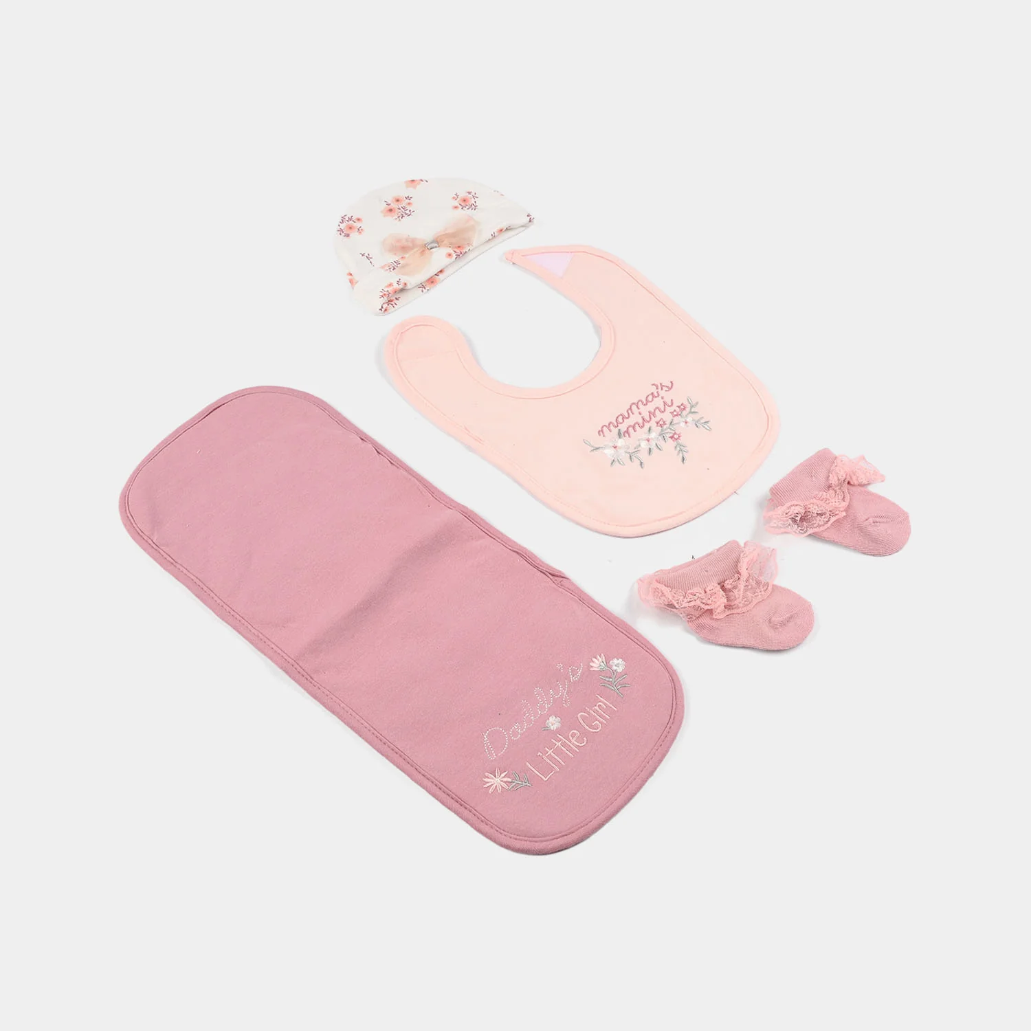 Baby Essentials Set Bib, Cap, & Socks