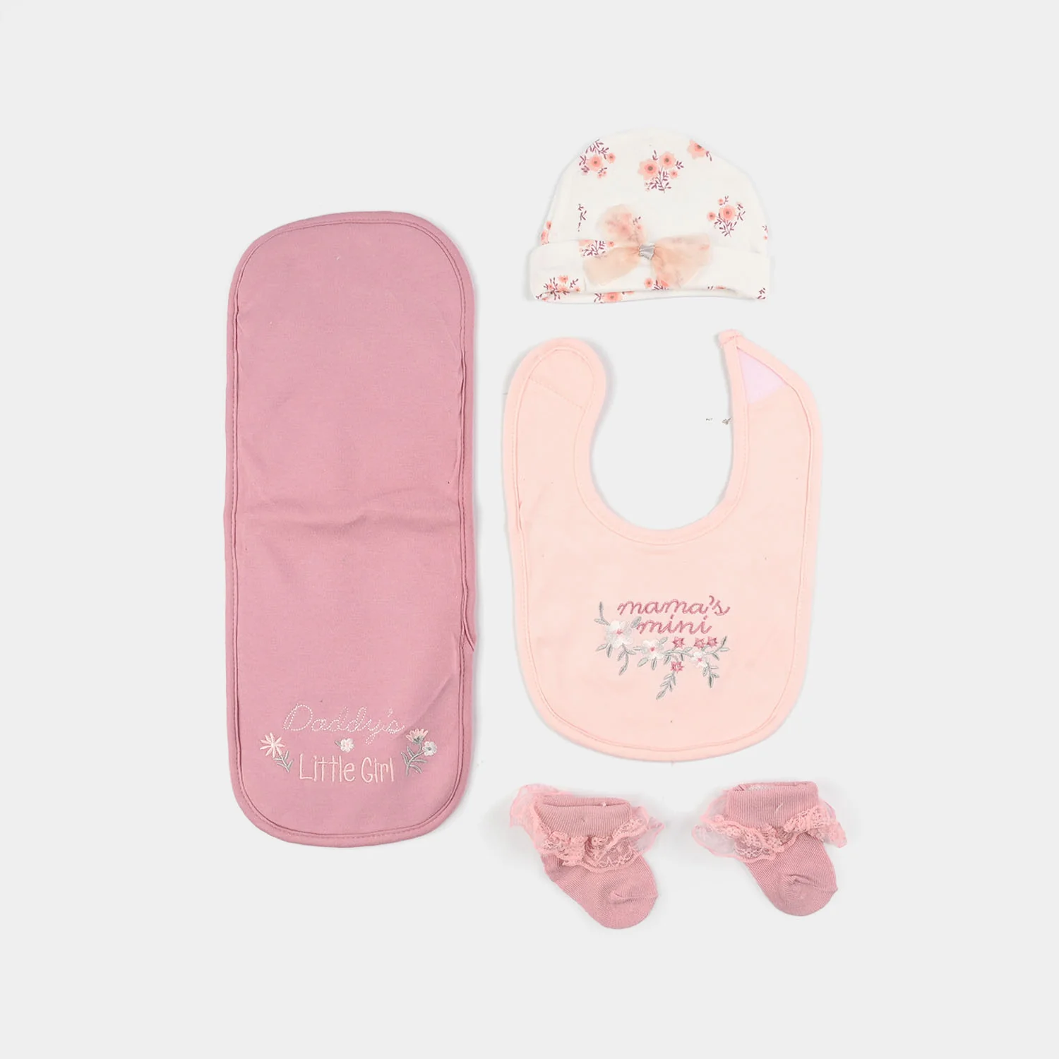 Baby Essentials Set Bib, Cap, & Socks - Image 2