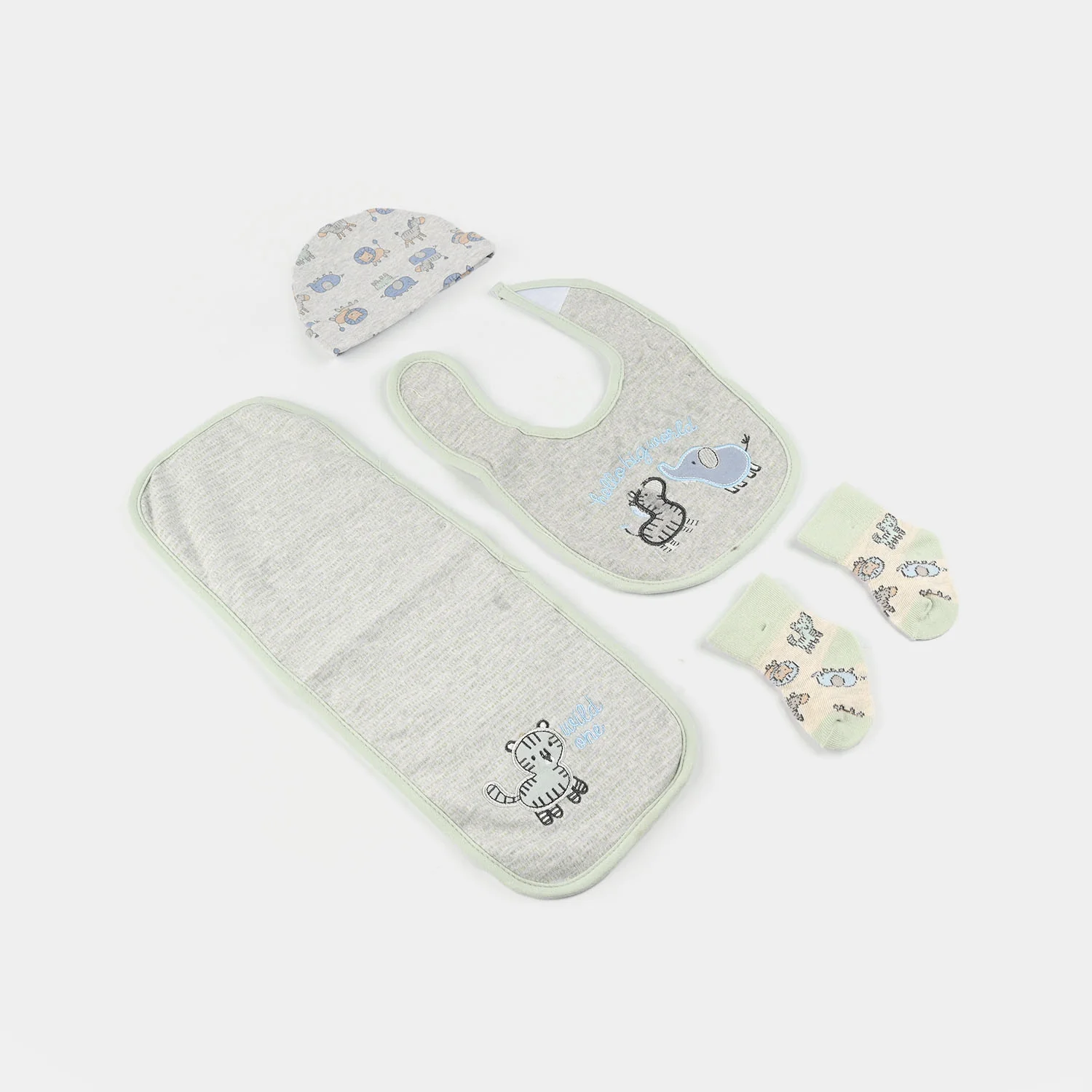 Baby Essentials Set Bib, Cap, & Socks