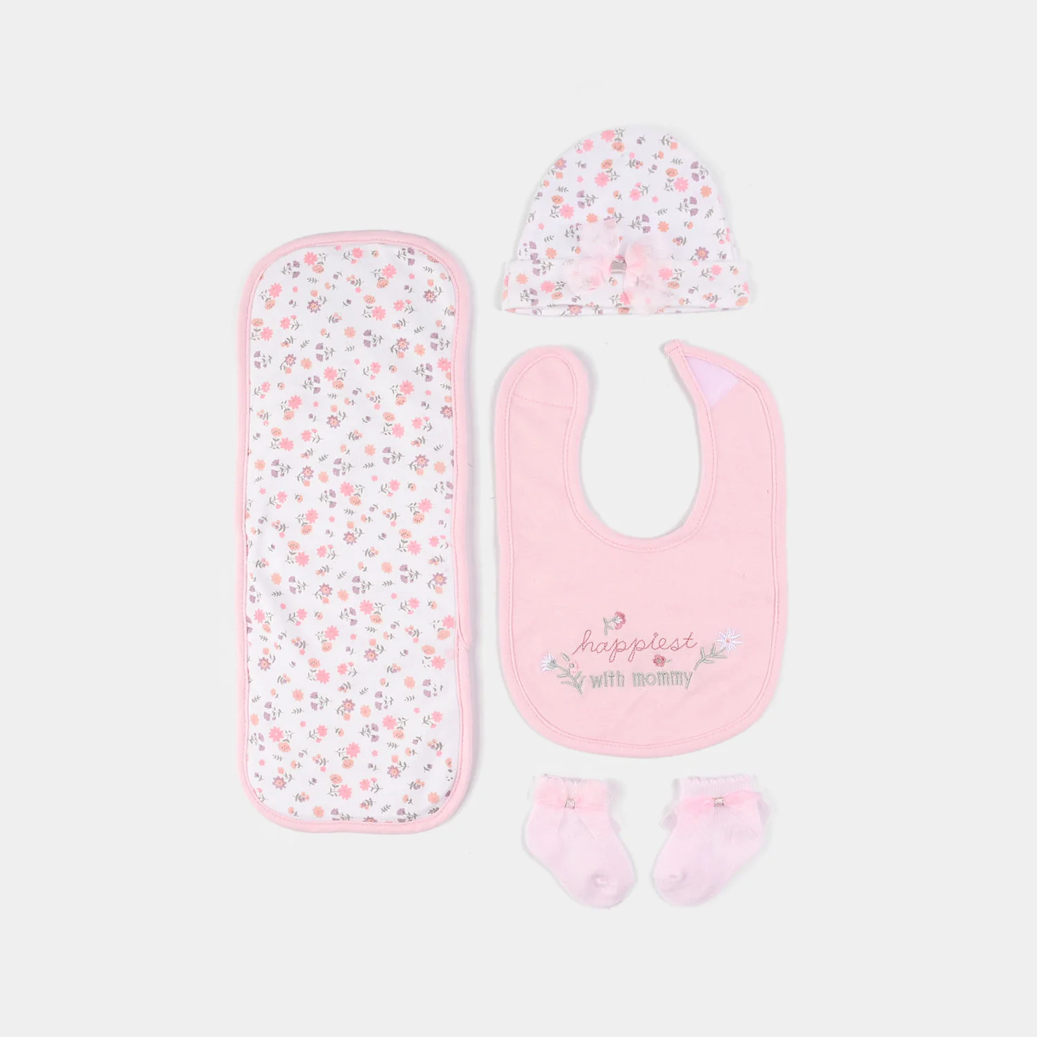 Baby Essentials Set Bib, Cap, & Socks - Image 2