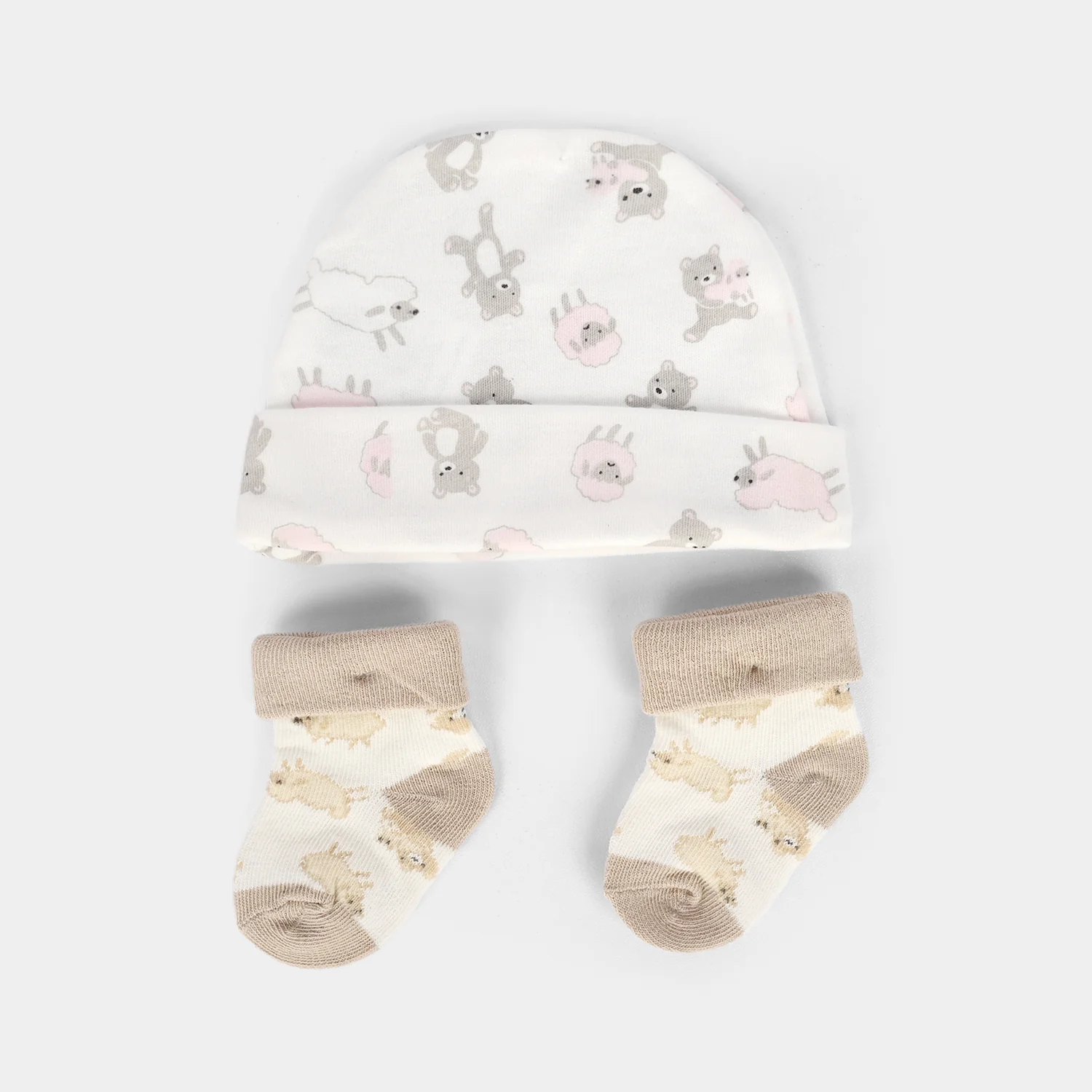 Baby Socks & Cap Bib Set | 4PCs - Image 4