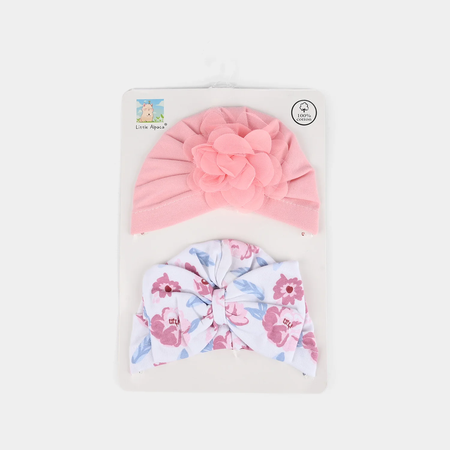 Baby Cap/Hat Flower & Bow Pack Of 2 - Image 3