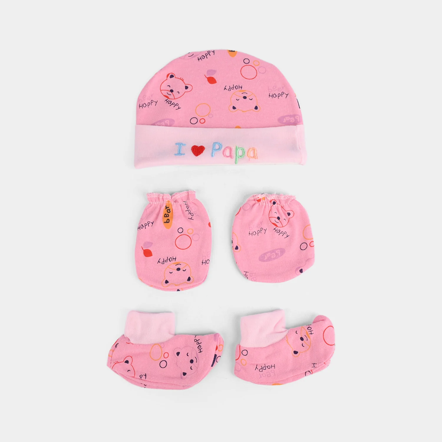 Baby Cap/Hat+Socks+Mittens 3PCs Set