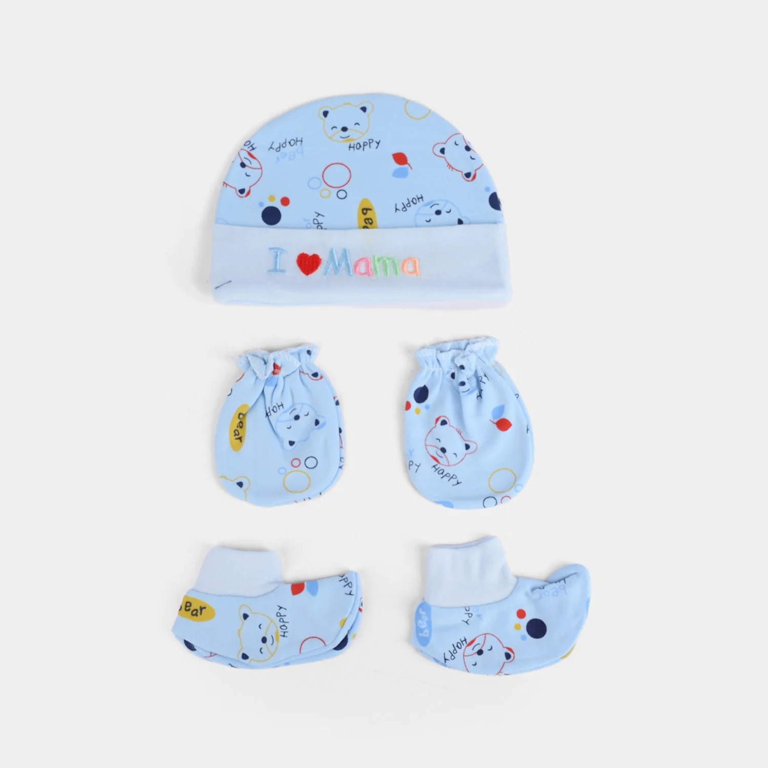 Baby Cap/Hat+Socks+Mittens 3PCs Set