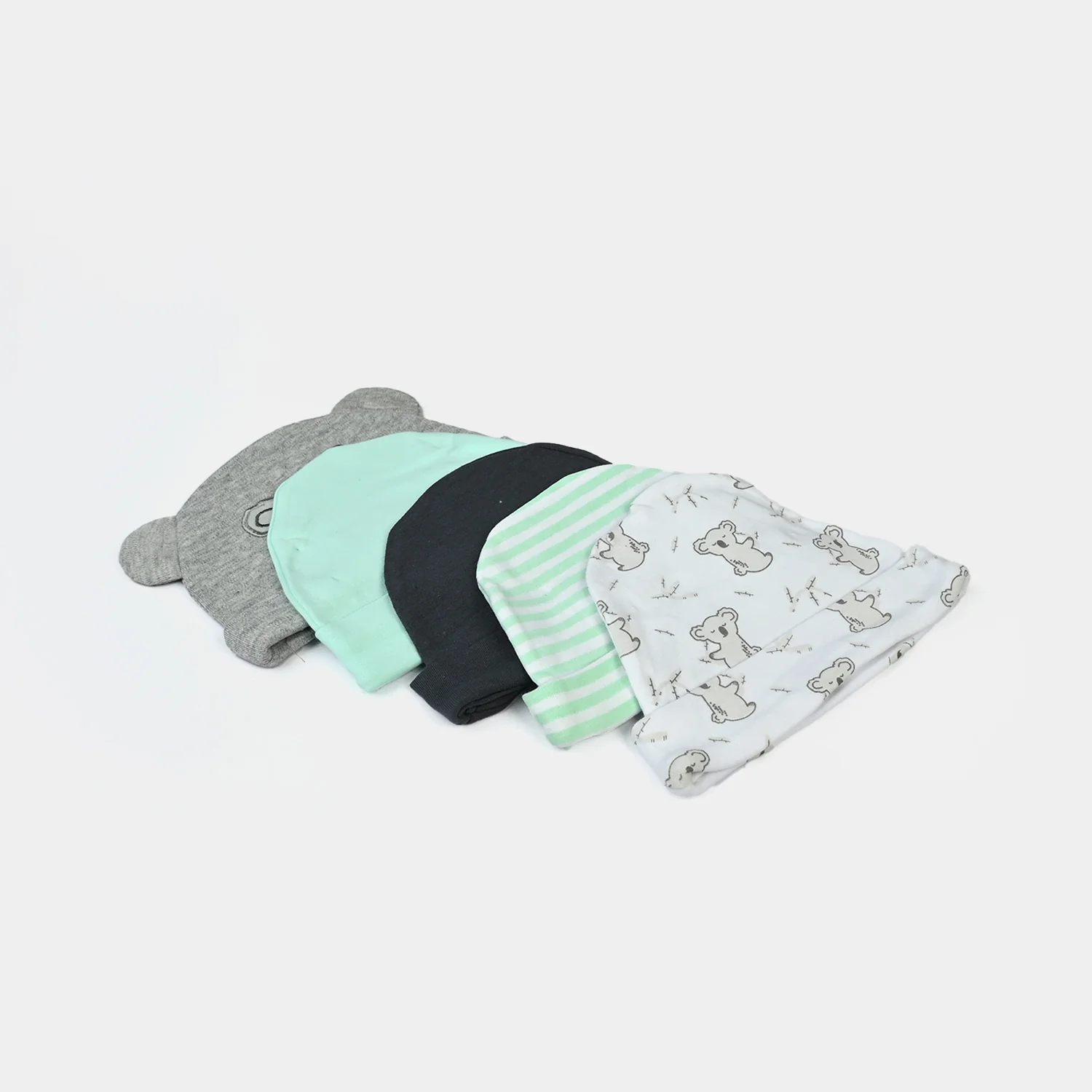 Newborn Soft Cotton Baby Cap Set (5-Pack) - Image 2
