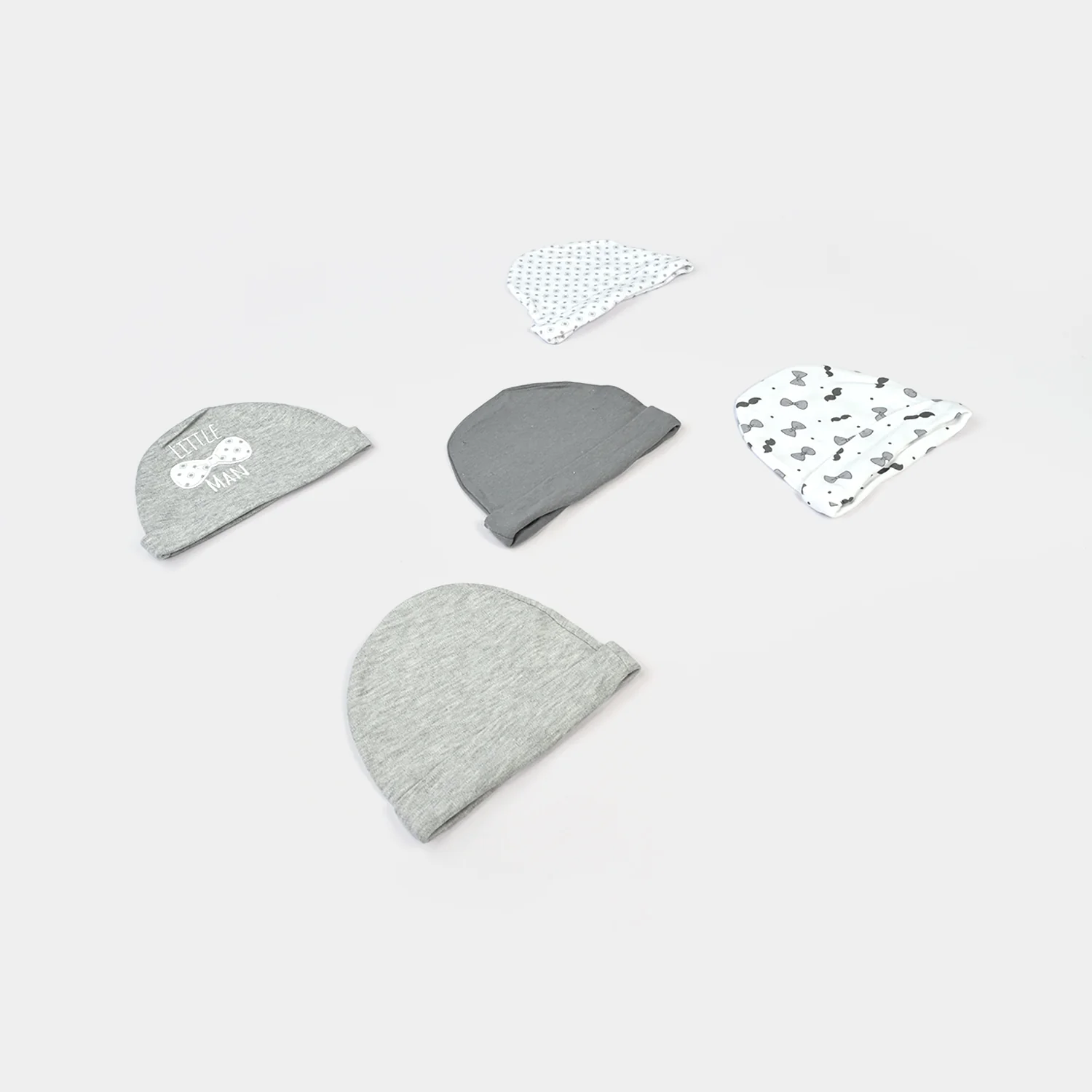 Newborn Soft Cotton Baby Cap Set (5-Pack) - Image 4