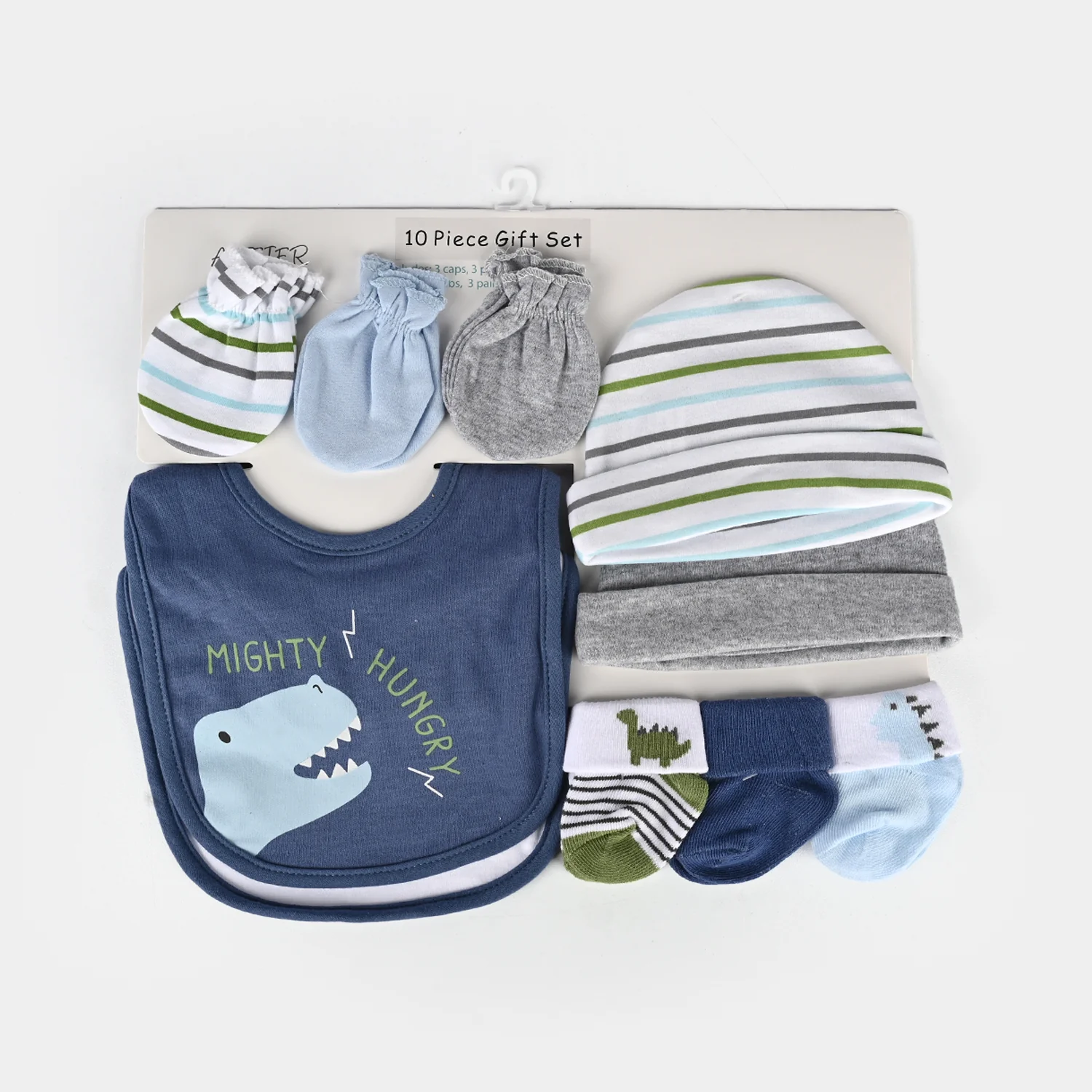 10-Piece Baby Gift Set – Bibs, Socks, Caps & Mittens - Image 3