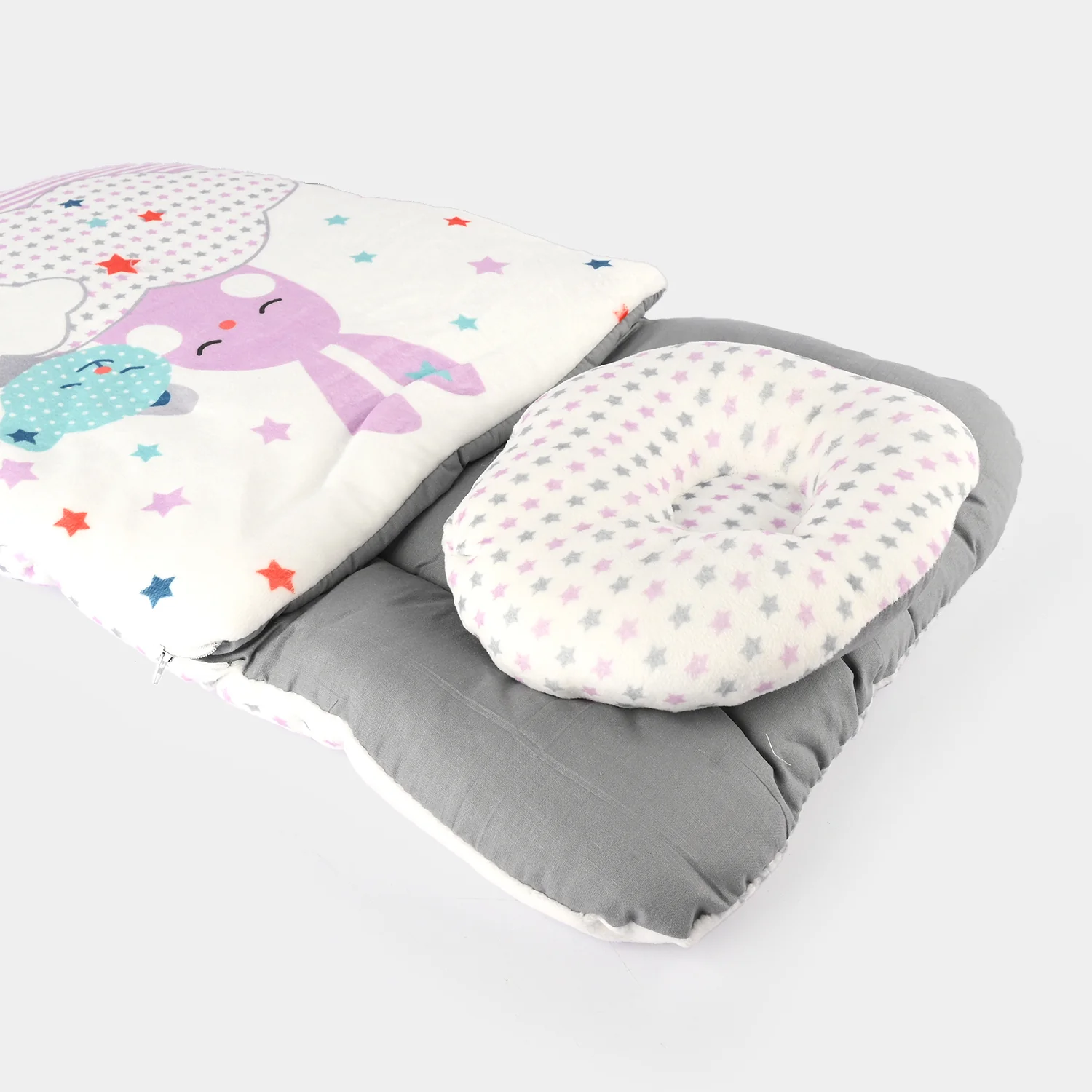 Cute Printed Baby Carry Nest with Head Pillow - Image 2