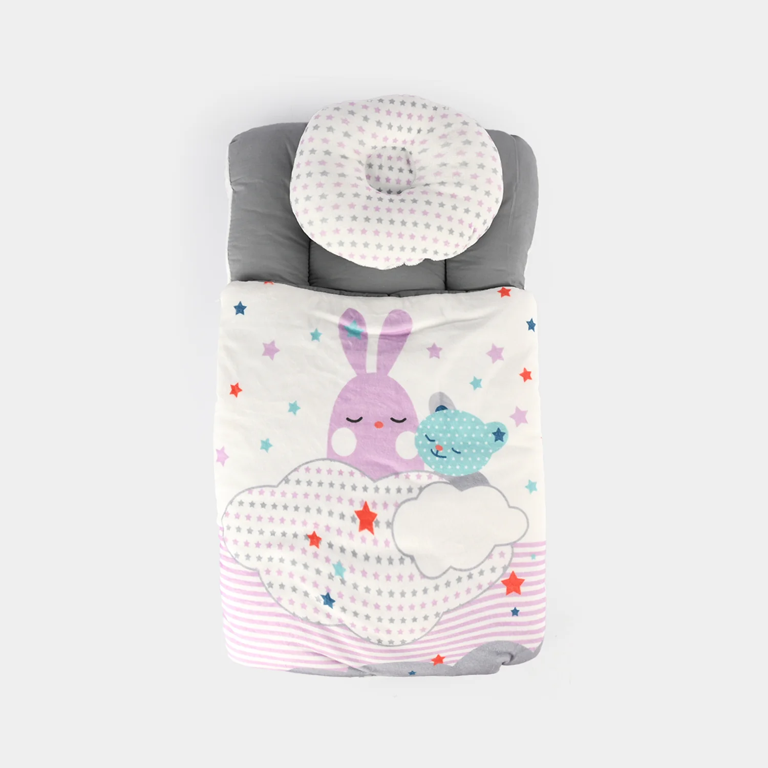 Cute Printed Baby Carry Nest with Head Pillow - Image 4