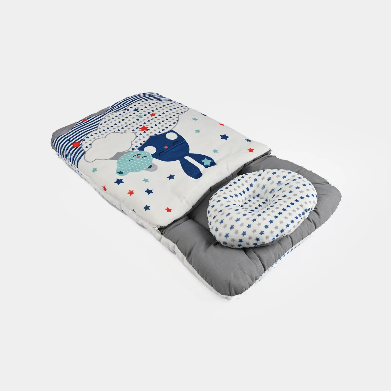 Cute Printed Baby Carry Nest with Head Pillow - Image 2