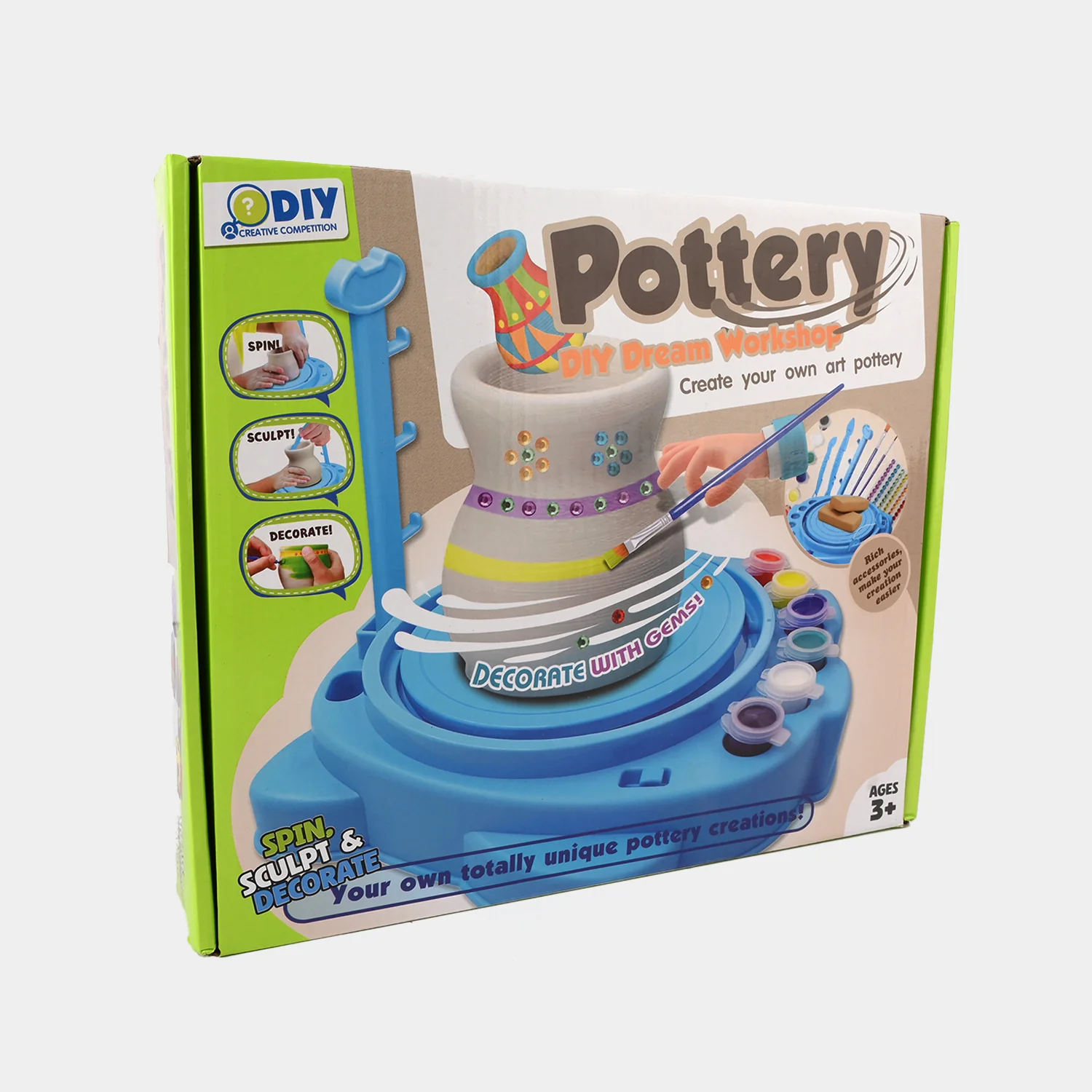 Pottery Wheel Machine with Colors and Clay Set - Image 3