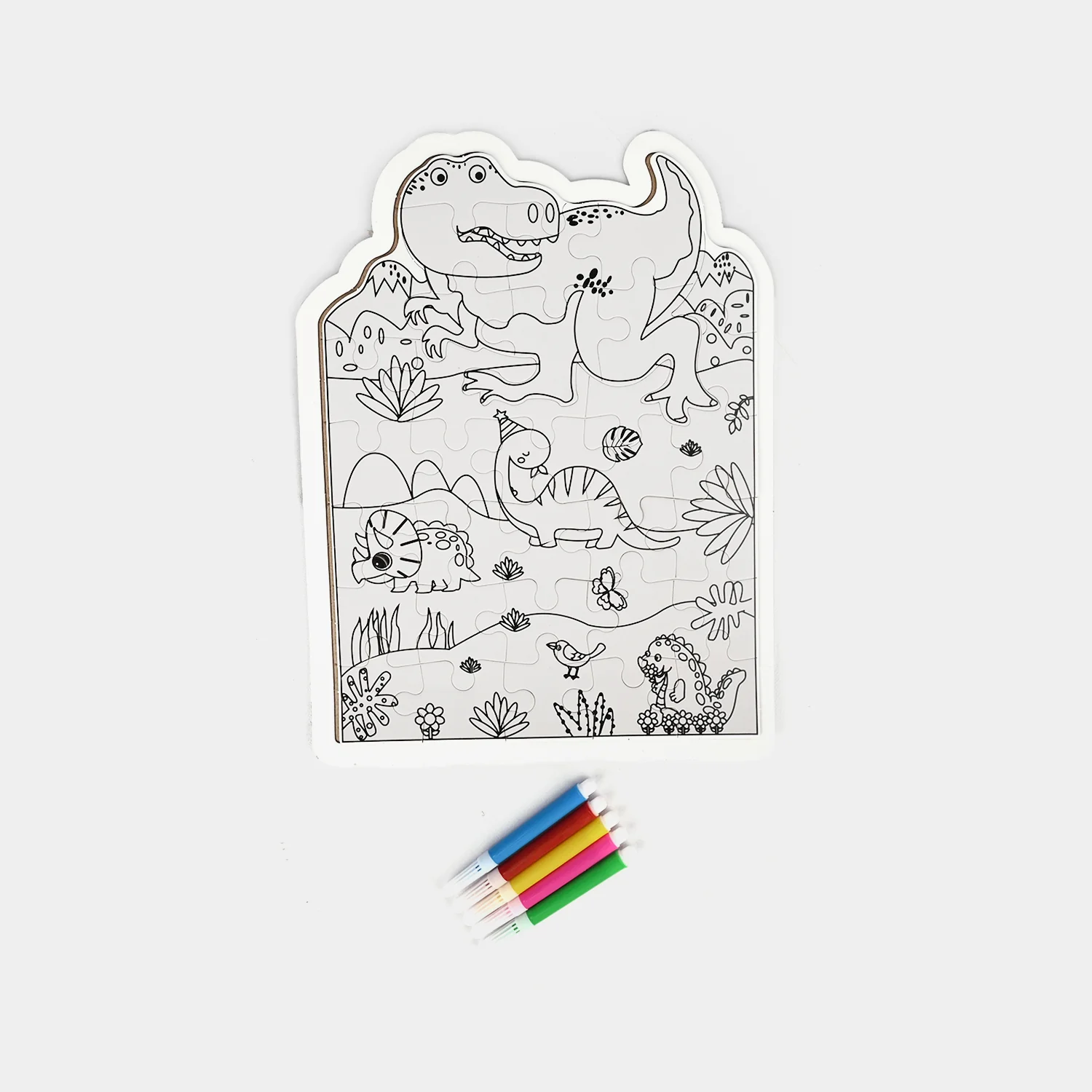 Color-Your-Own Dinosaur Puzzle Set – DIY Kids Activity Kit - Image 2