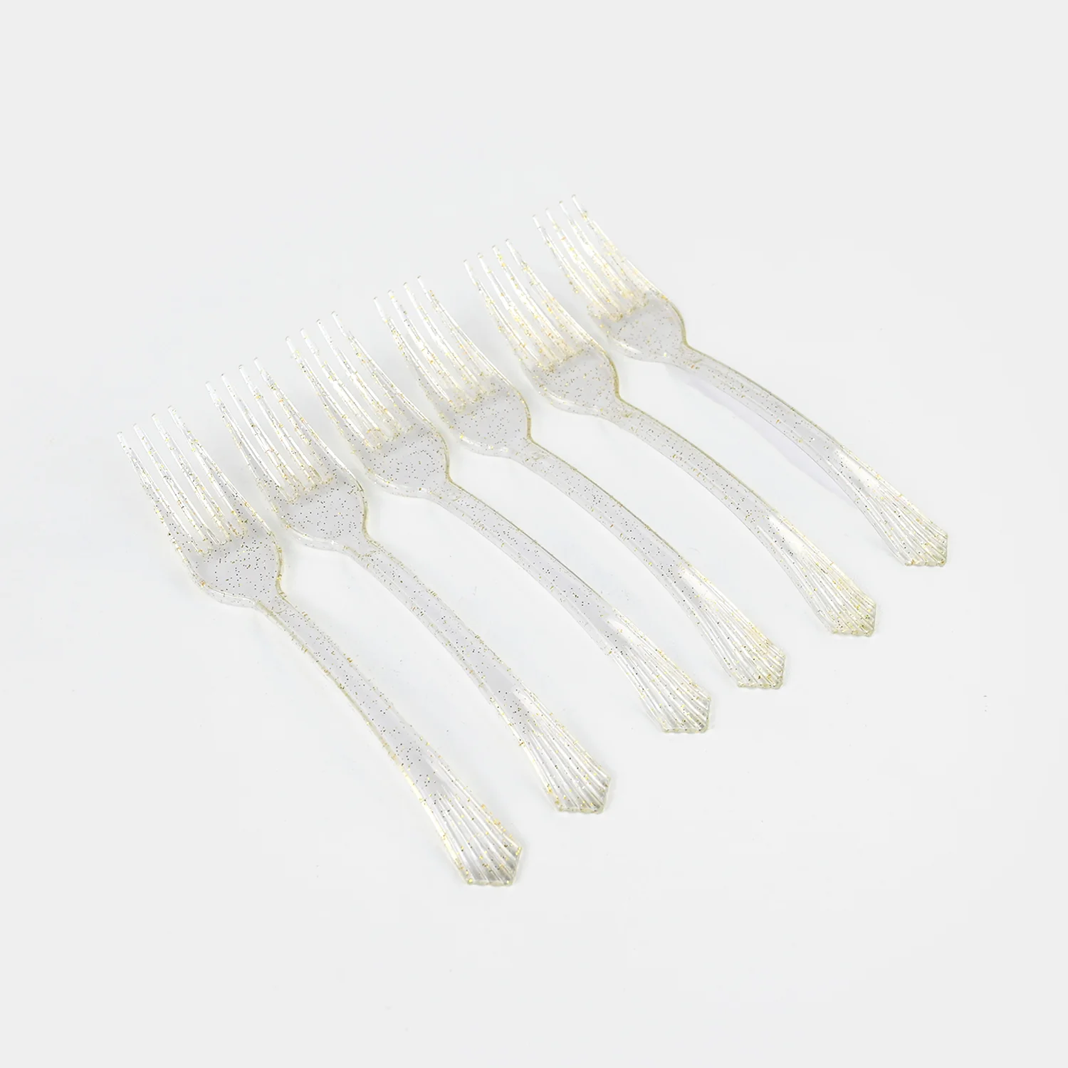 Party Plastic Mini Crystal Forks (Disposable) - Transparent