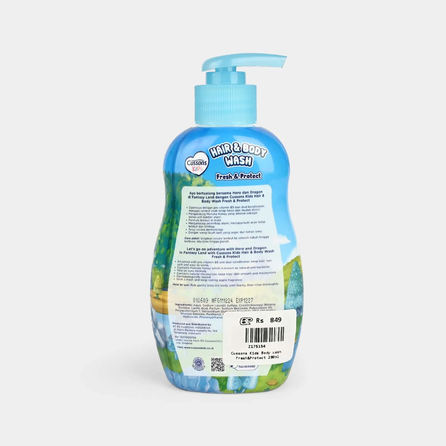 CUSSONS KIDS BODY WASH FRESH & PROTECT 280ml - Image 2