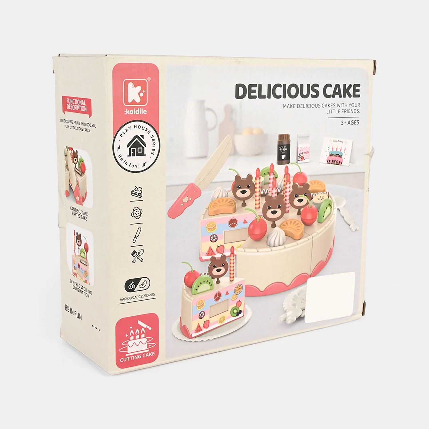 Wooden Pretend Play Birthday Cake Set - Image 3