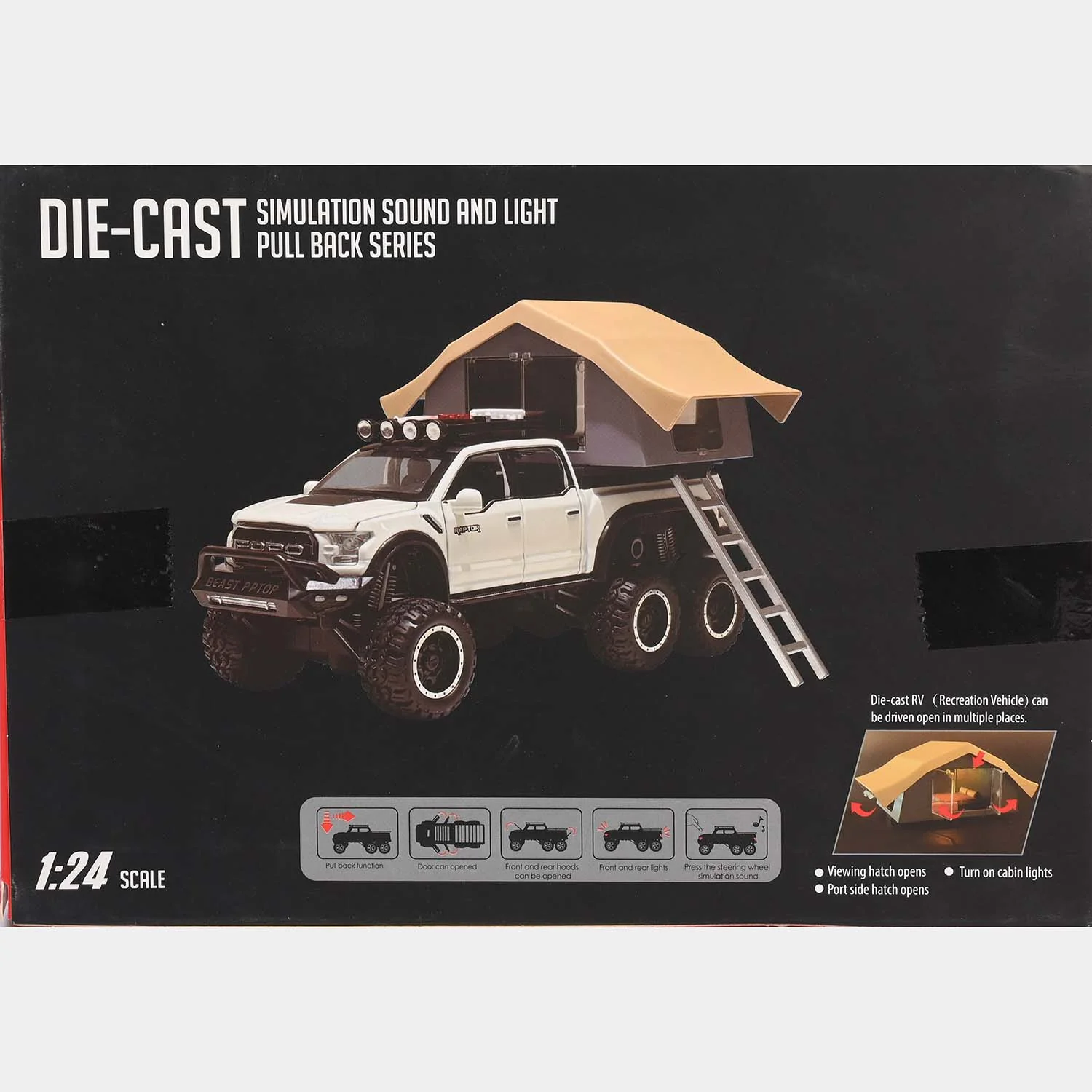 Die-cast Model Car with Roof Camping Tent - Image 10