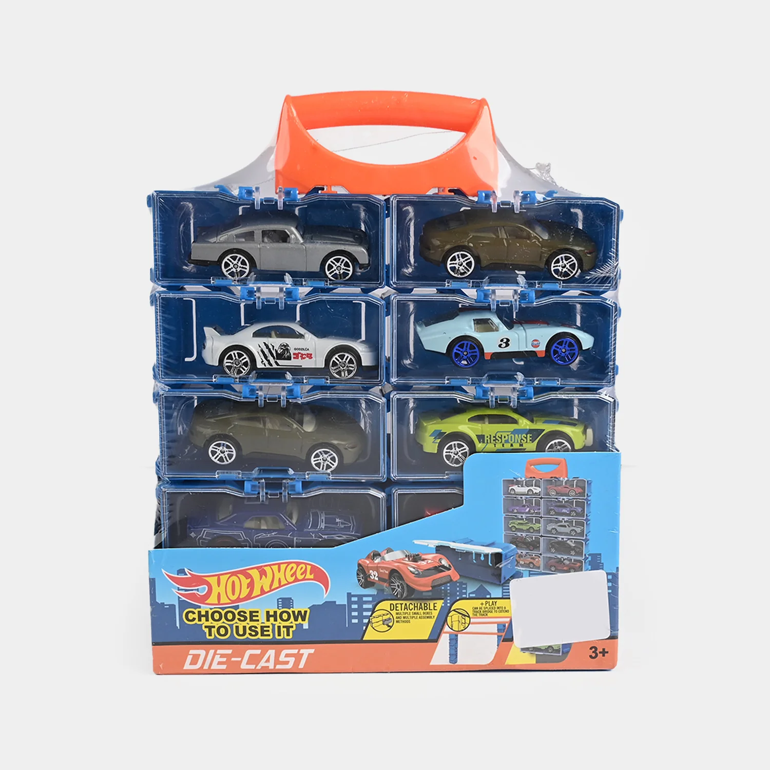 Hot Wheel Diecast 8Pcs Cars With Display Racks - Image 2