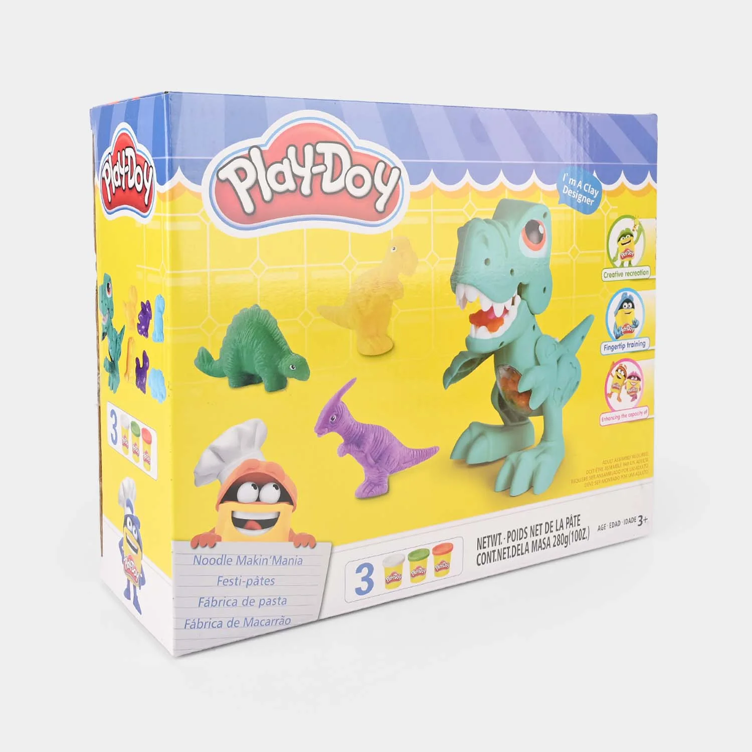 Colorful Creative Dino Clay Dough Play Set - Image 3