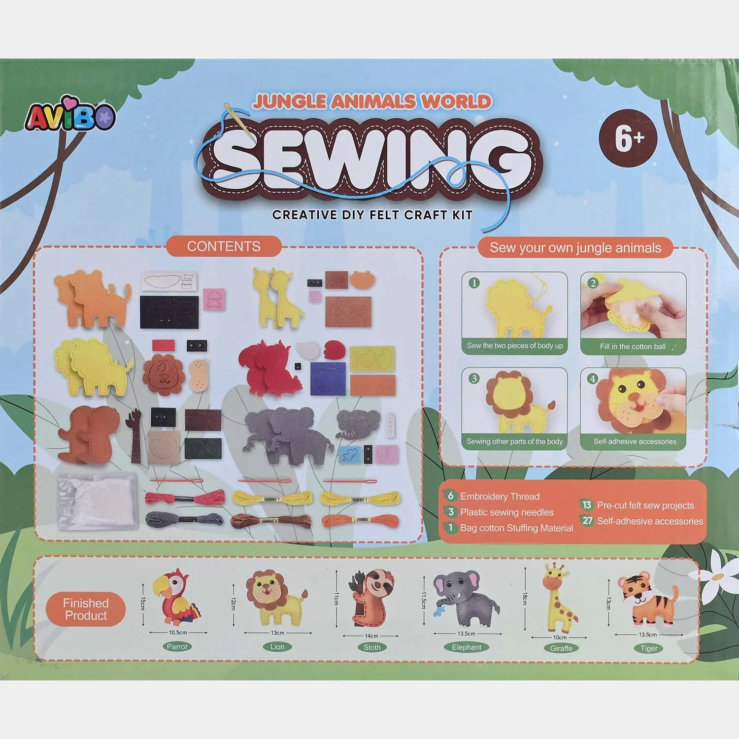 DIY Jungle Animals World Sewing Creative Craft Kit - Image 2