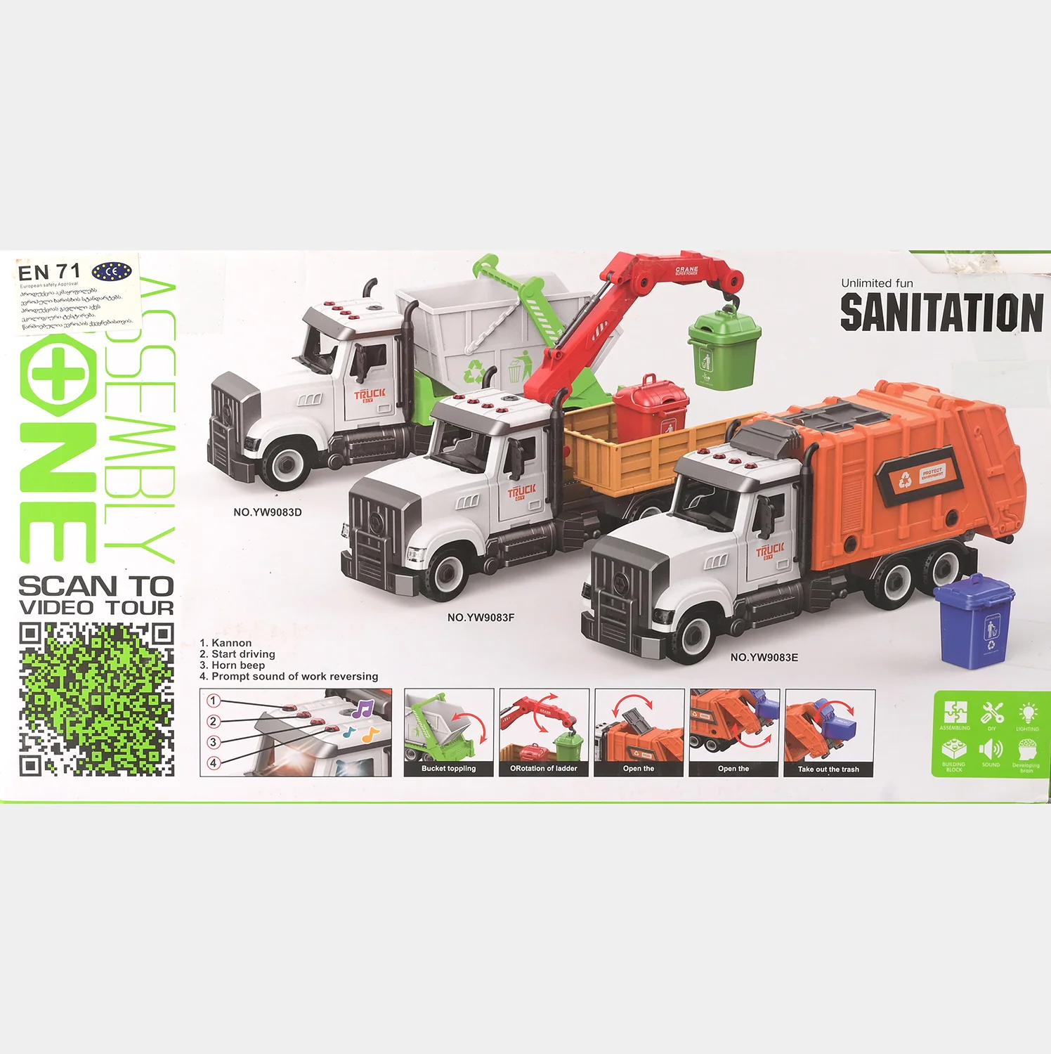 Garbage Truck Toy with Lights & Sounds | Recycling Play Vehicle for Kids - Image 8