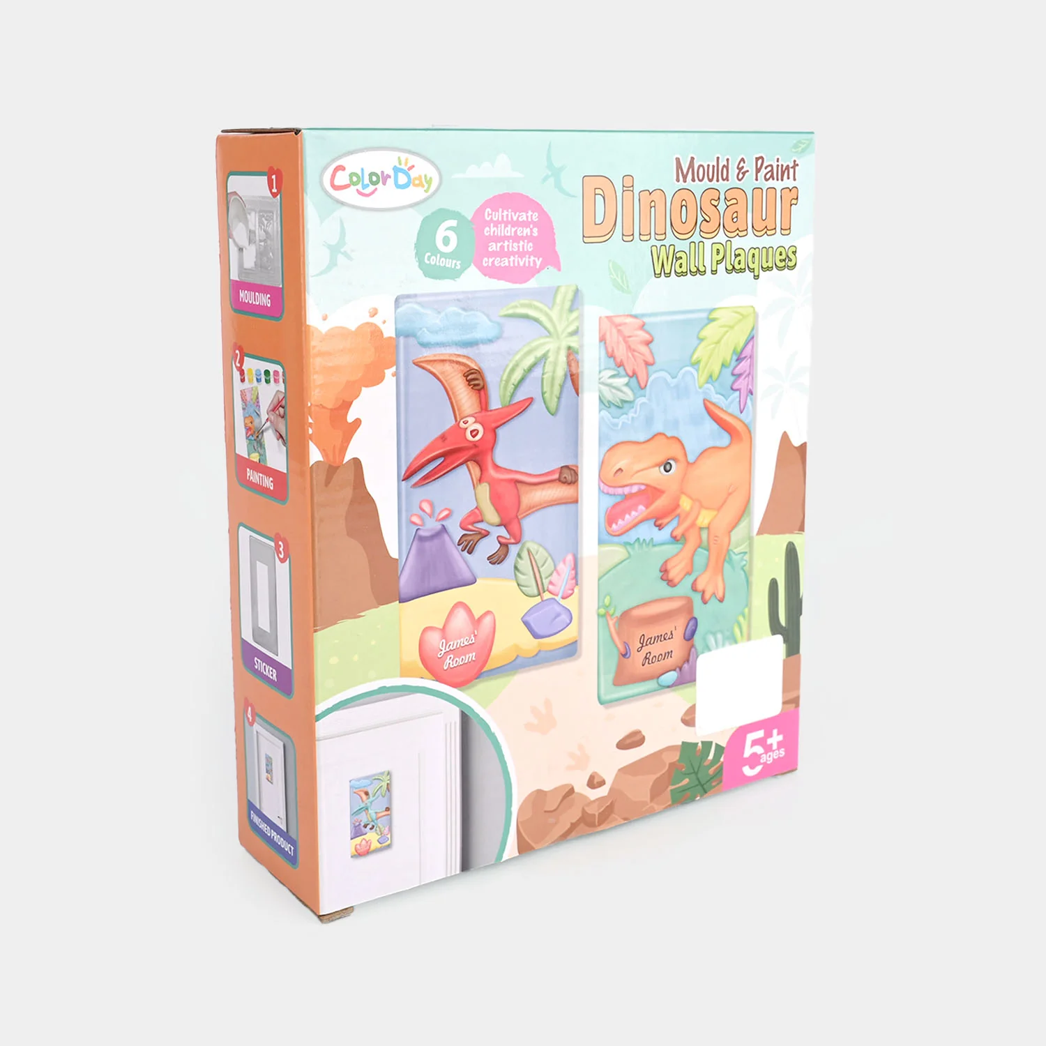 DIY Mould & Paint Dinosaur Wall Plaques Kit - Image 3