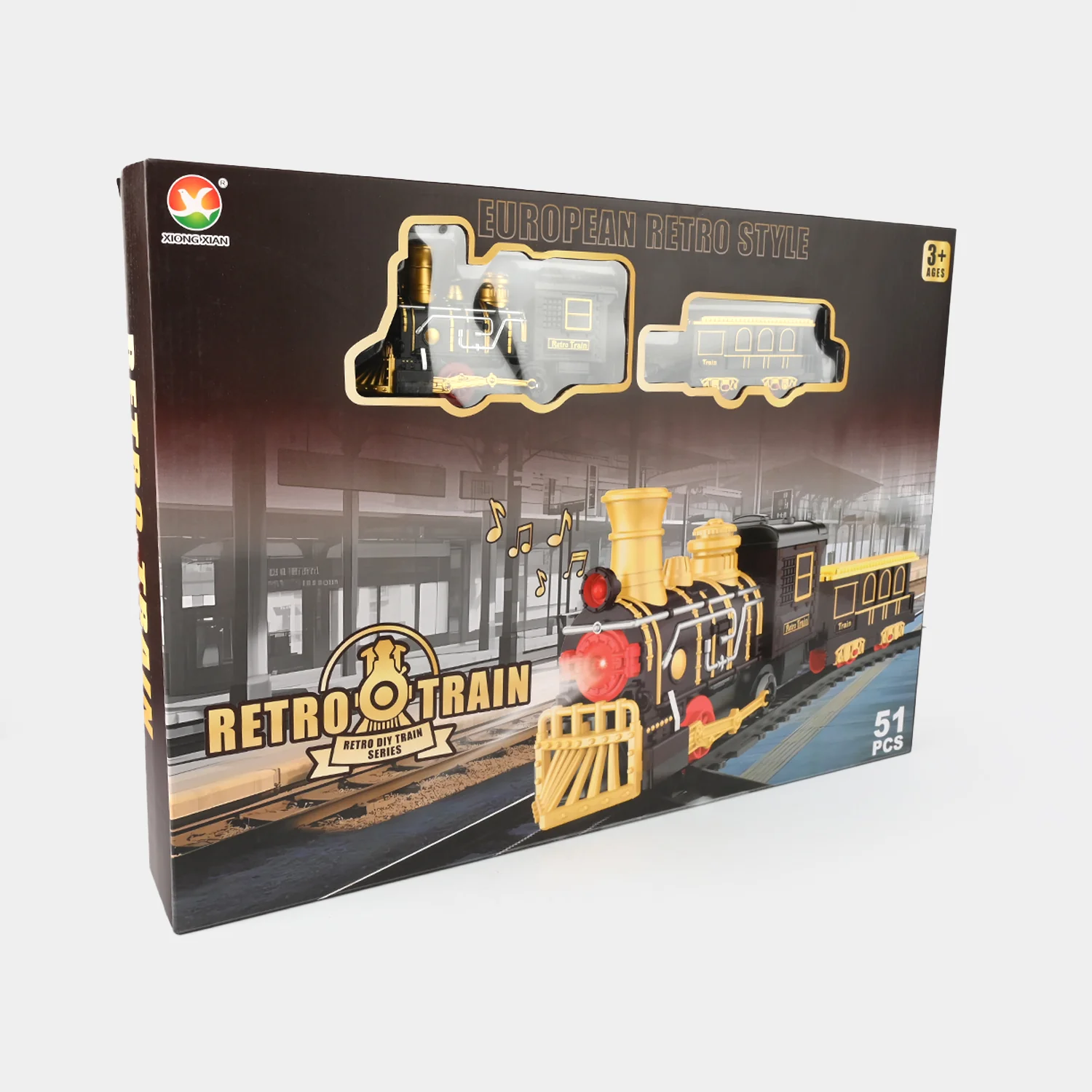 Retro Train With Tack Toy Play Set For Kids - Image 4
