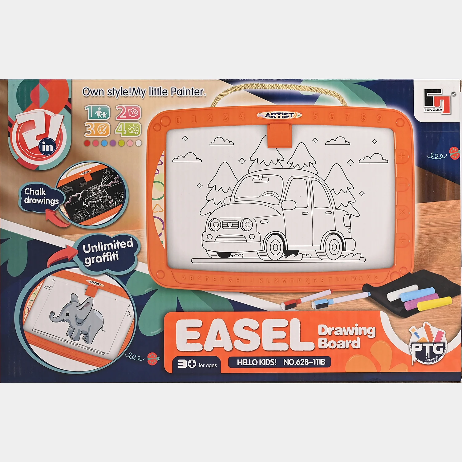 2-in-1 Double Sided Easel Drawing Board - Image 7