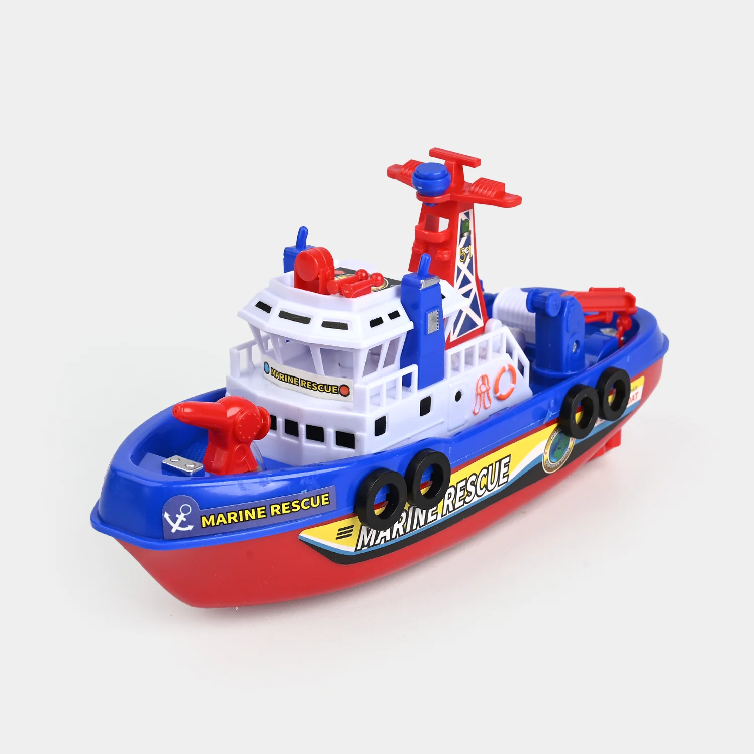 Fire Boat Toy Auto Water Spraying Educational Music Light