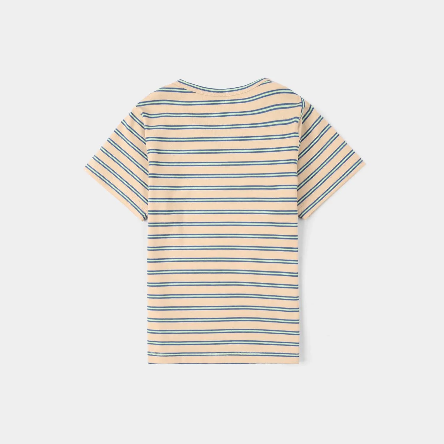 Infant Boys Yarn Dyed Round Neck T-Shirt - Brown - Image 4