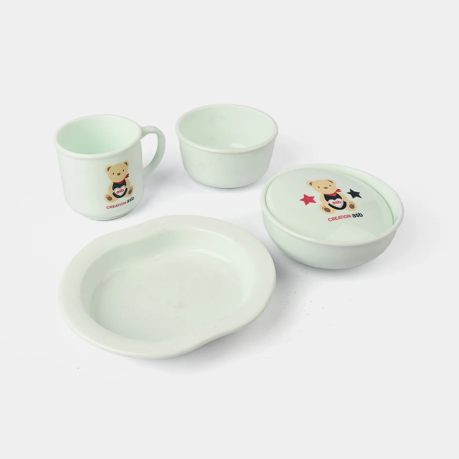 Baby Feeding Set – 4-Piece Hard Plastic Dinnerware