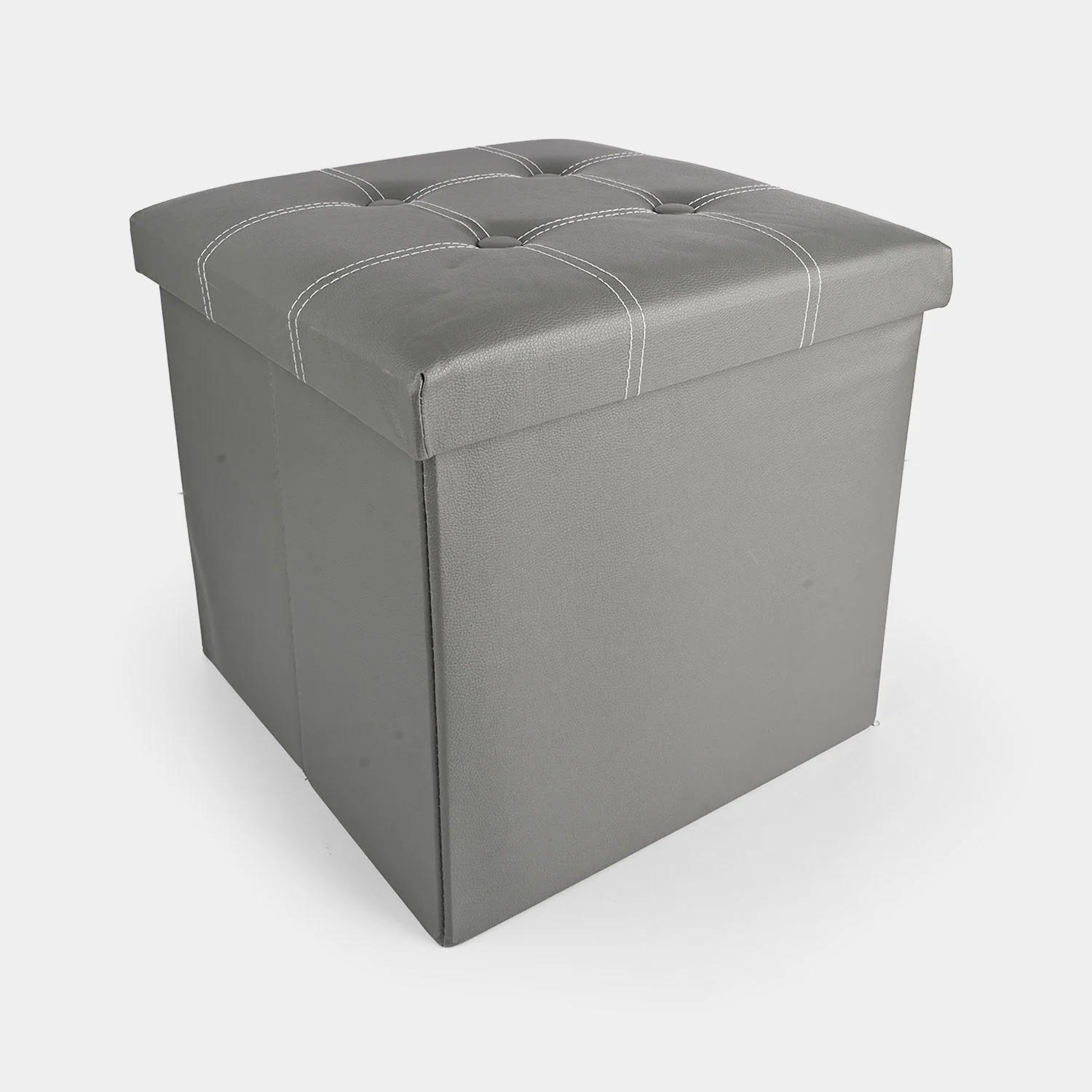 Foldable Storage Ottoman – Grey