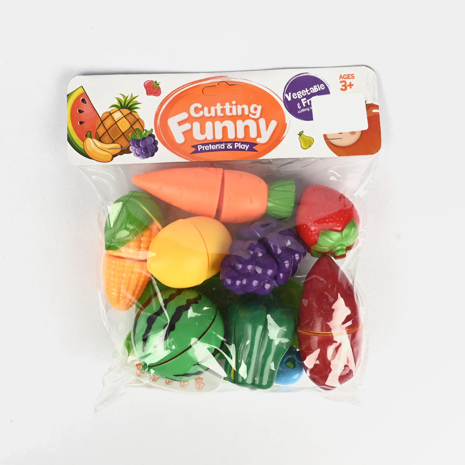 Cutting Funny Pretend & Play Vegetable & Fruit Set - Image 3