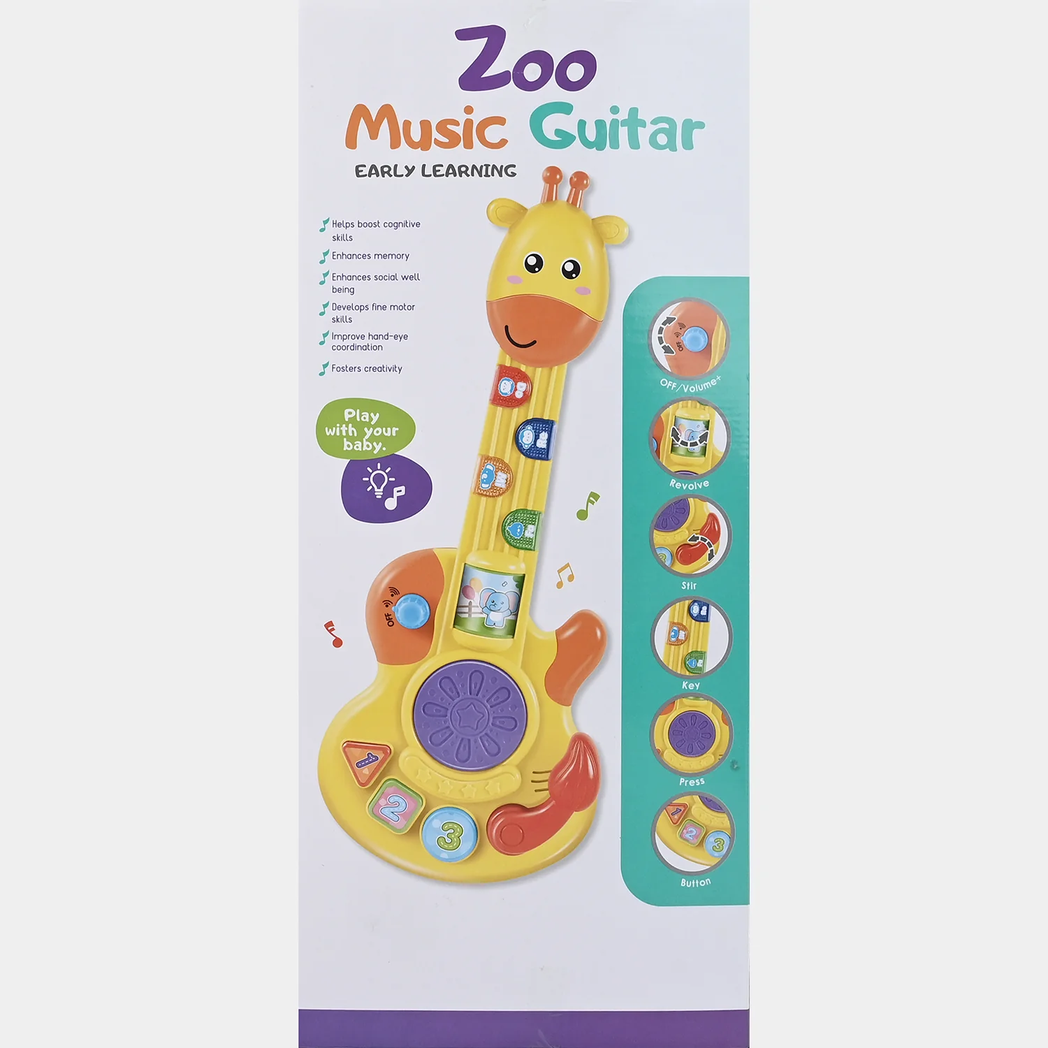 Giraffe Guitar W/Light & Music Toy - Image 7