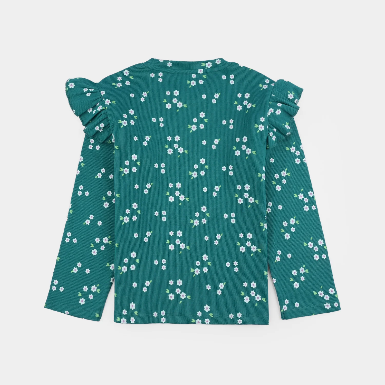 Girls Rib T-Shirt - Green - Image 3