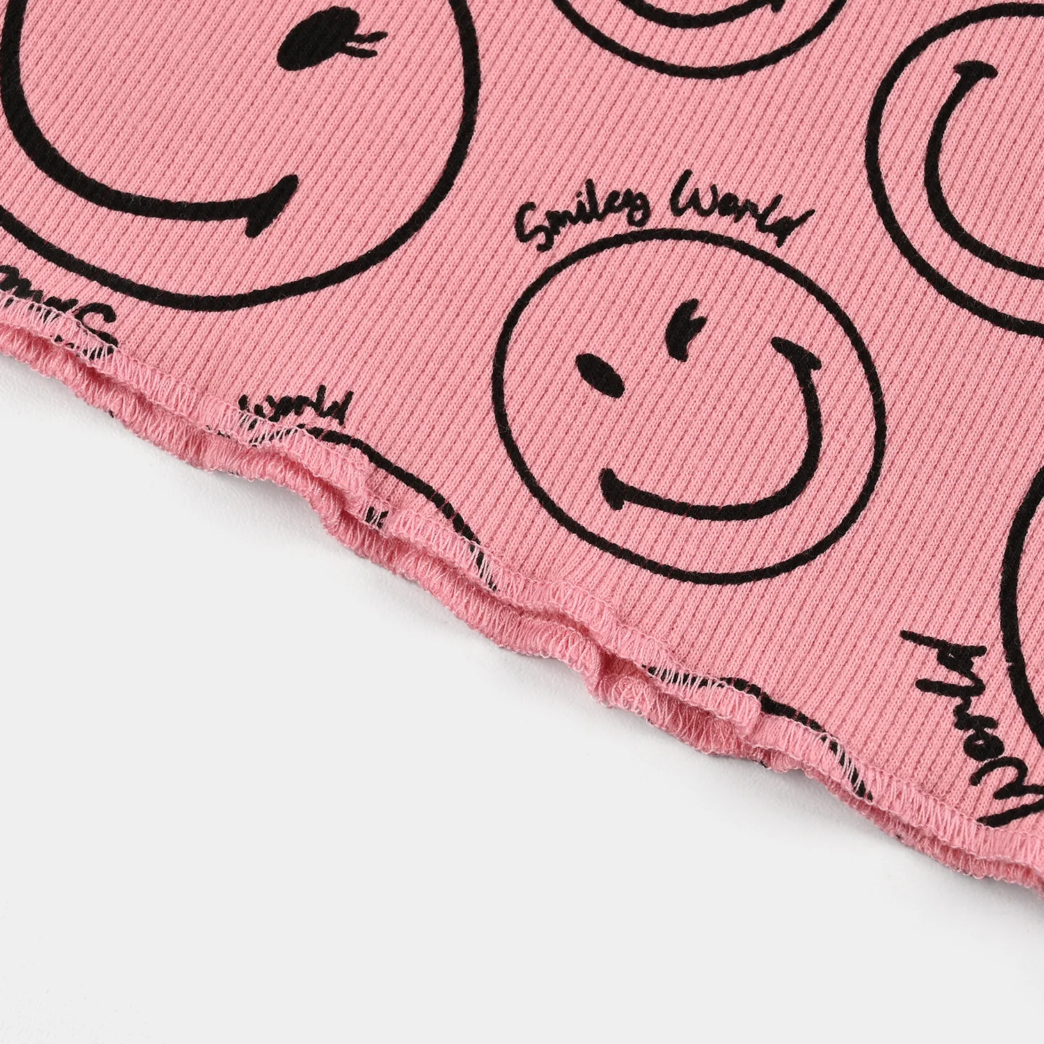 Girls 2x1 Rib T-Shirt F/S Smiley World-Candy.Pink - Image 3
