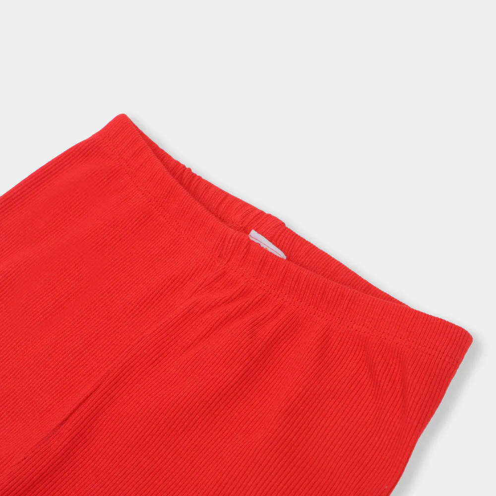 Girls Rib TIGHTS - Red - Image 3
