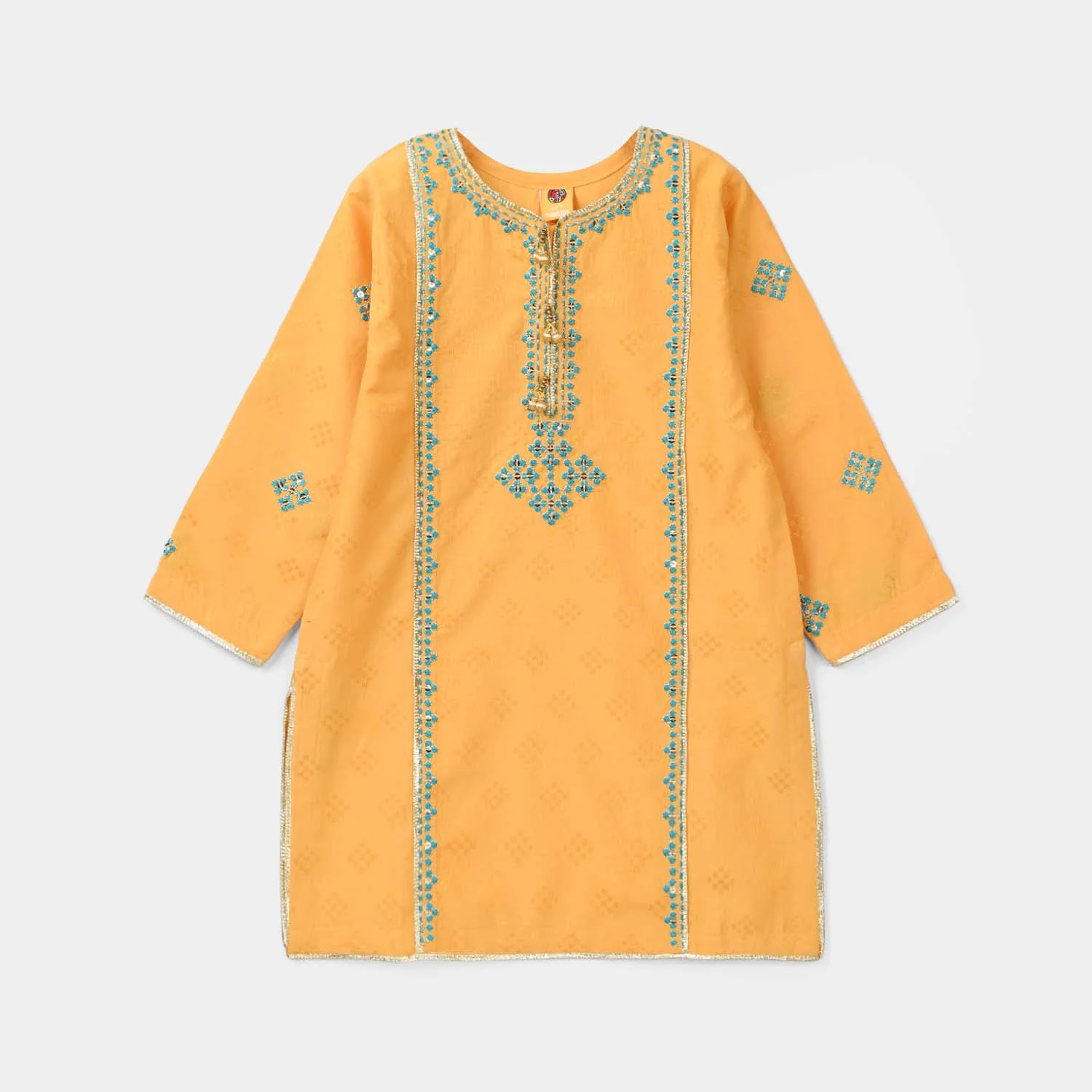 Girls Jacquard 3Pcs (Ishq) - Yellow - Image 9
