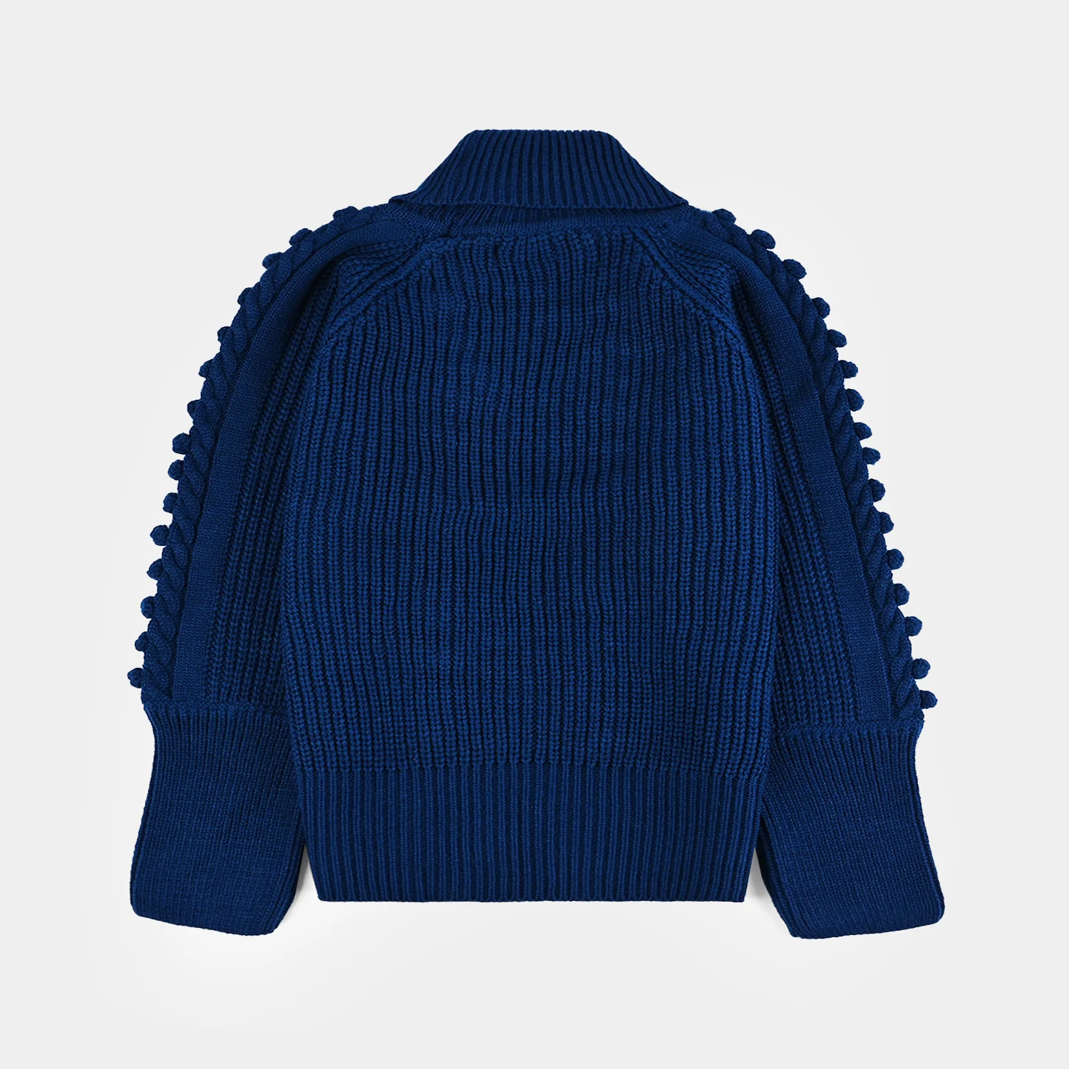Girls Acrylic Sweater-Pom Pom-Teal.Blue - Image 4