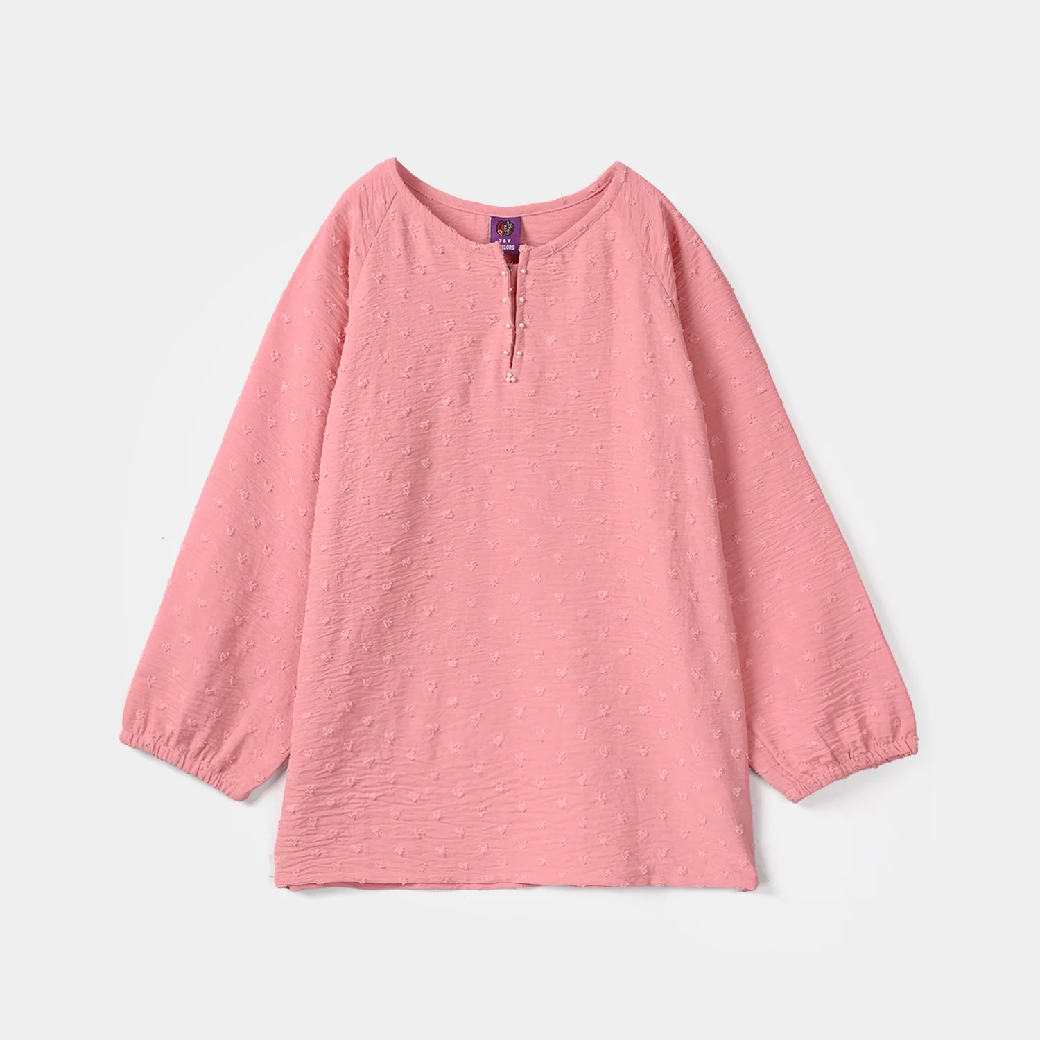 Girls Cotton Casual Top Brochia – Pink - Image 4